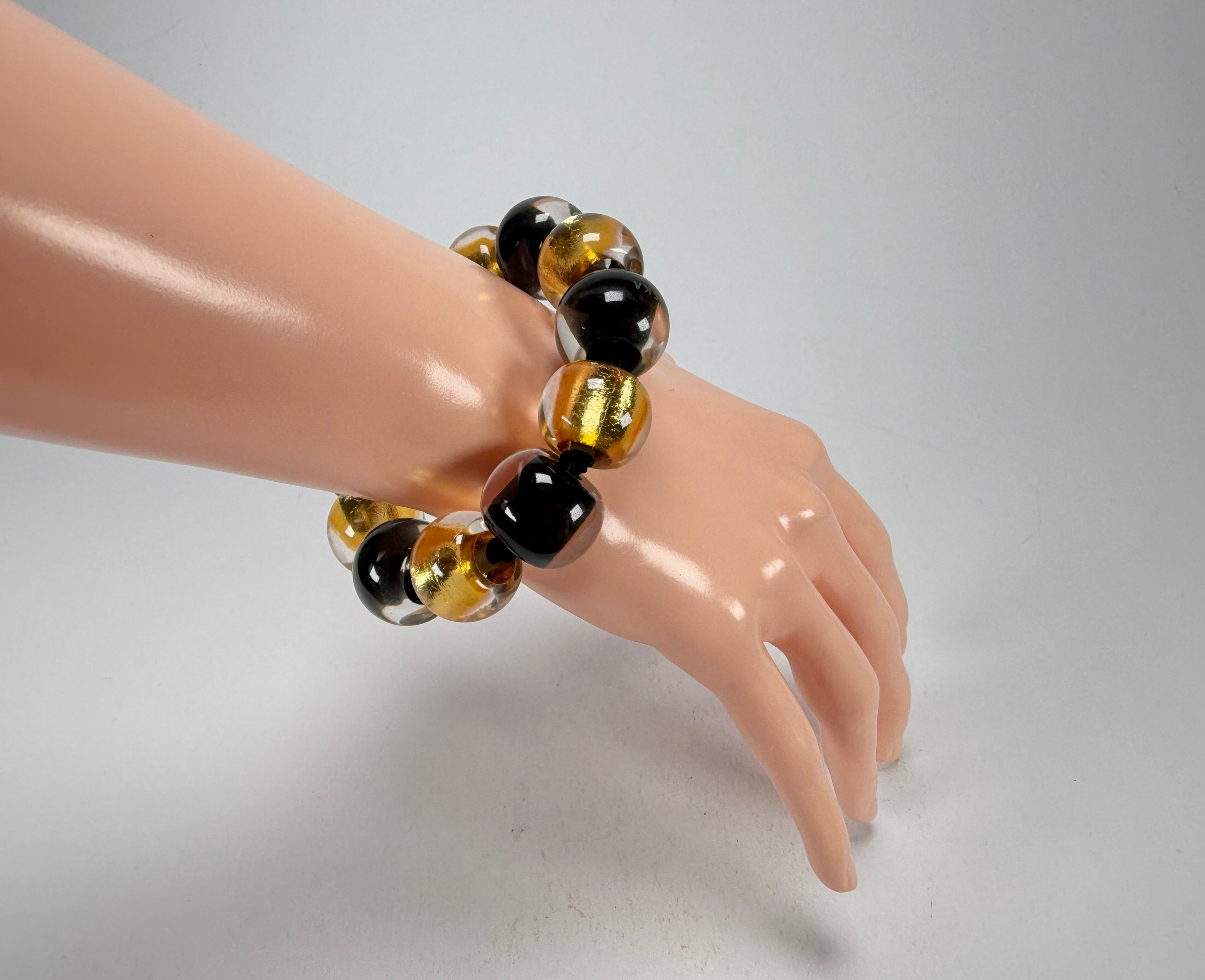Zsiska - Radiance Gold & Black Large Resin Bracelet ( 8000301GF01Q0L )