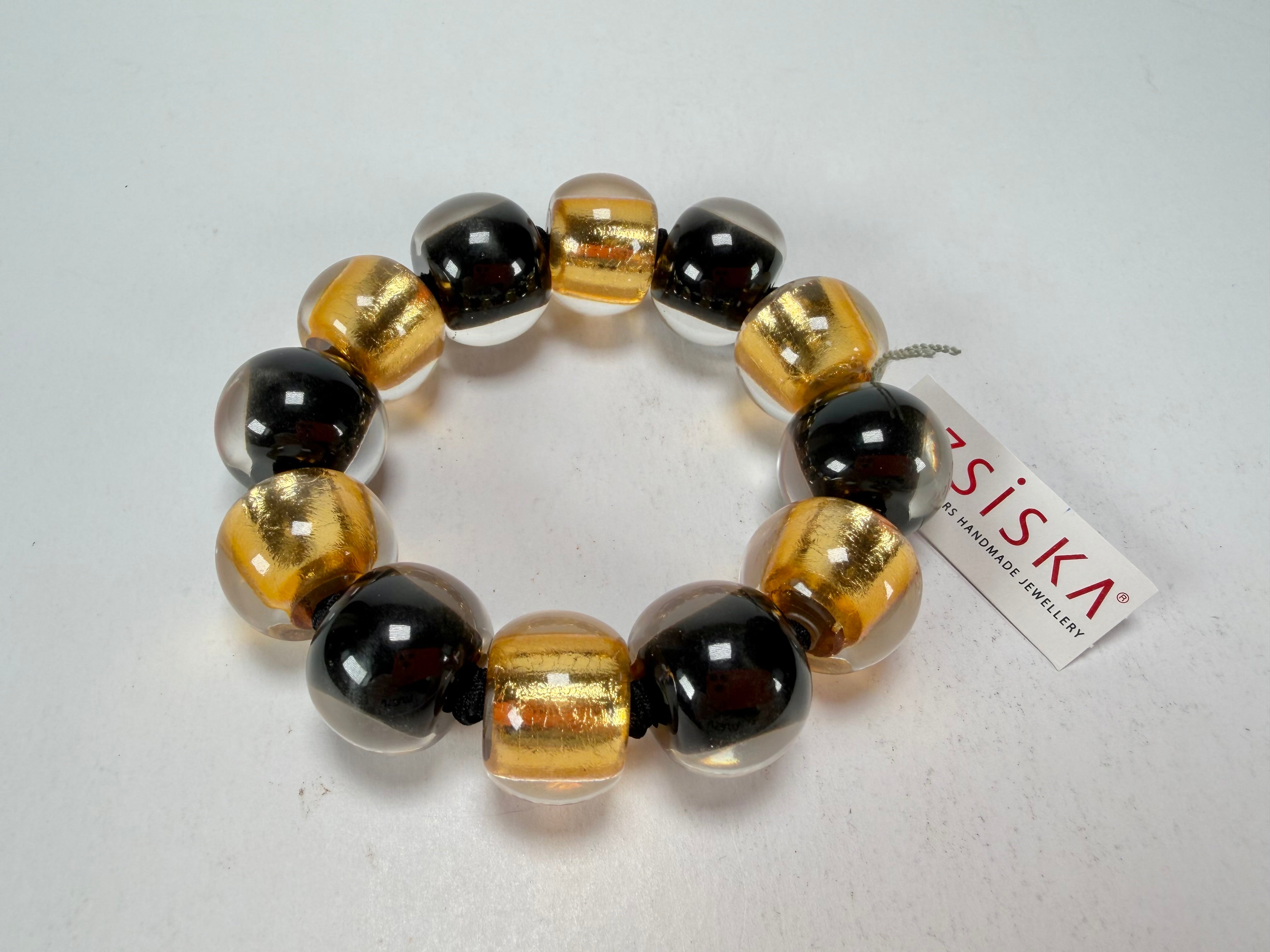 Zsiska - Radiance Gold & Black Large Resin Bracelet ( 8000301GF01Q0L )