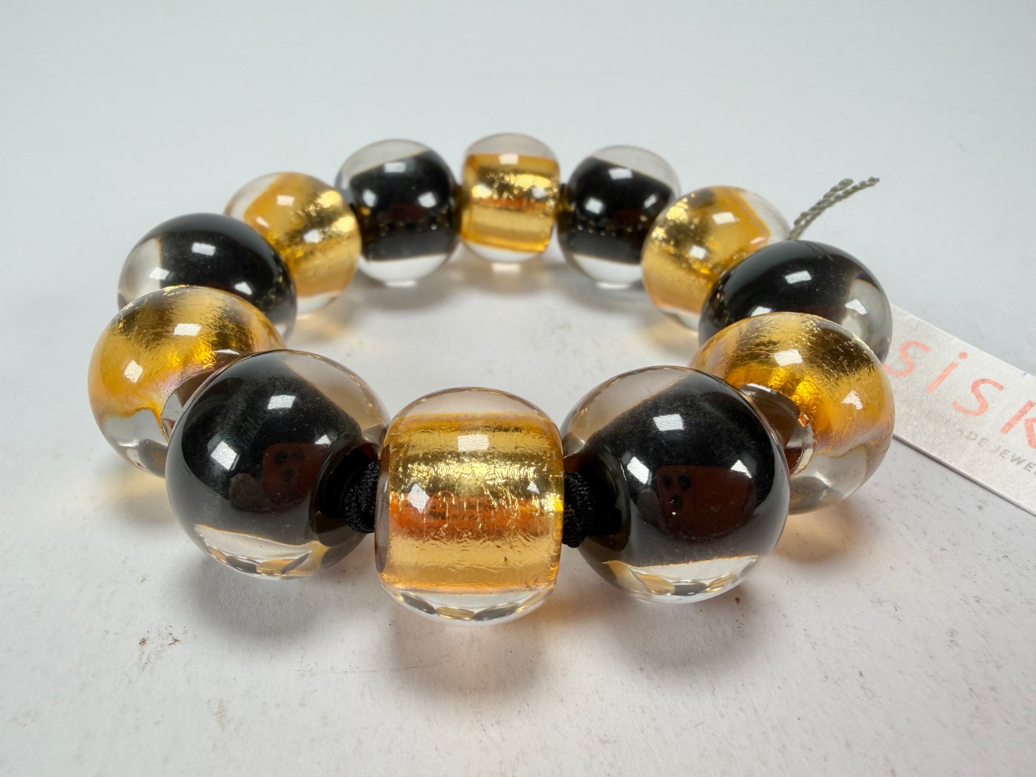 Zsiska - Radiance Gold & Black Large Resin Bracelet ( 8000301GF01Q0L )