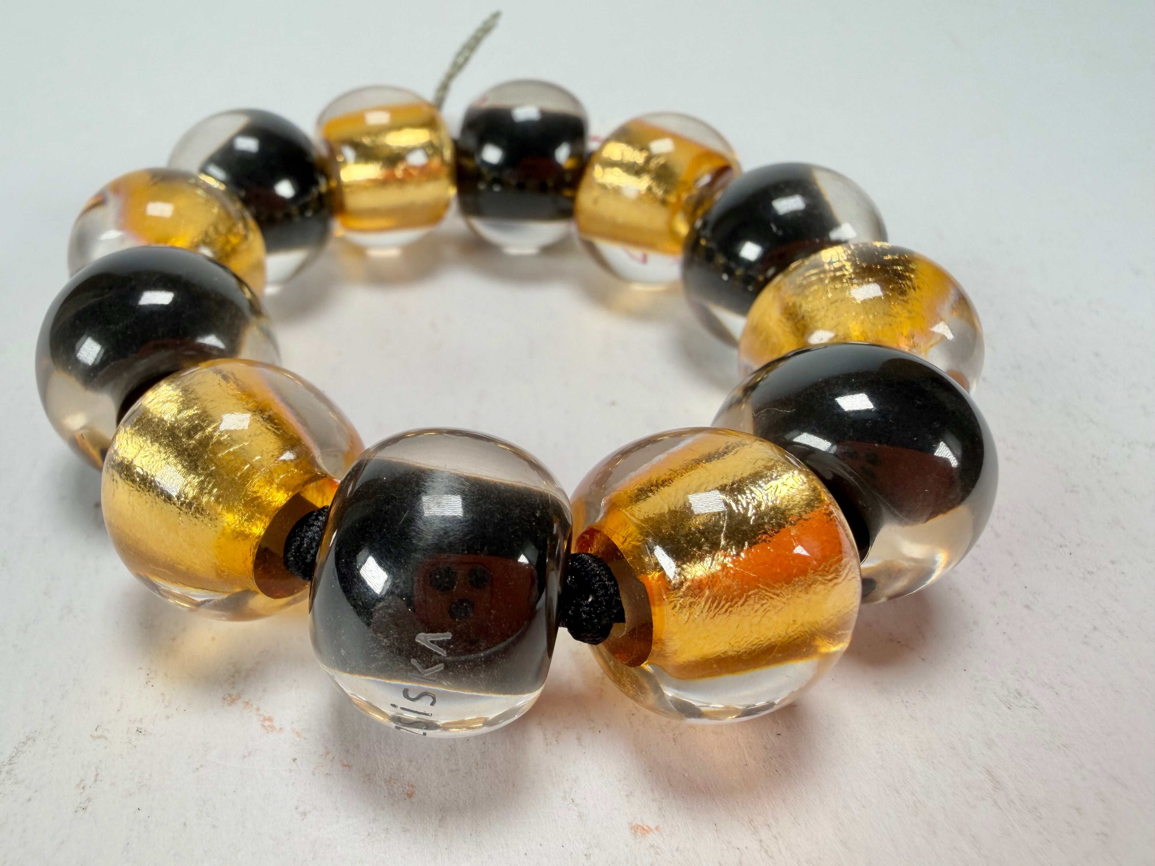 Zsiska - Radiance Gold & Black Large Resin Bracelet ( 8000301GF01Q0L )