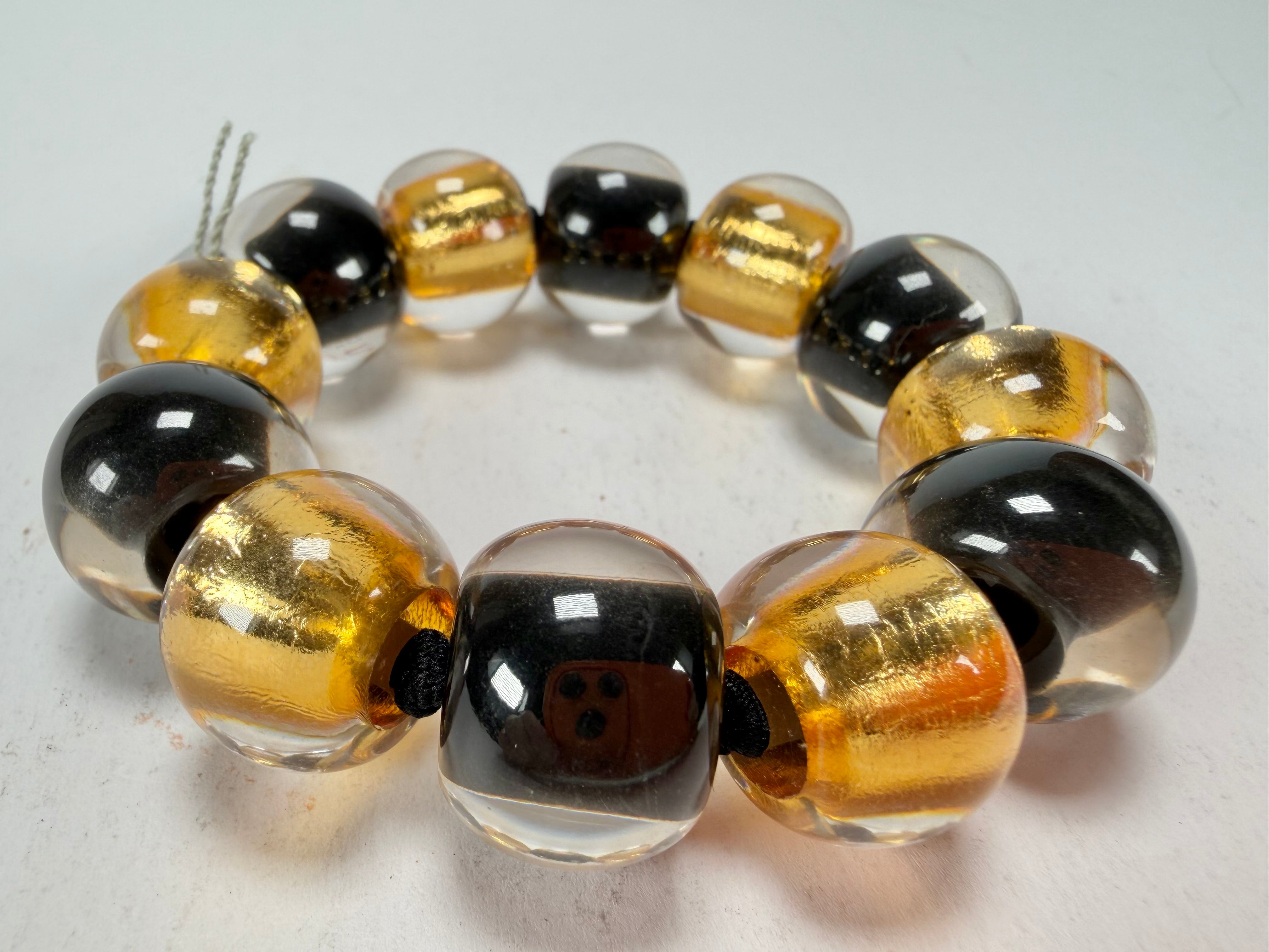 Zsiska - Radiance Gold & Black Large Resin Bracelet ( 8000301GF01Q0L )
