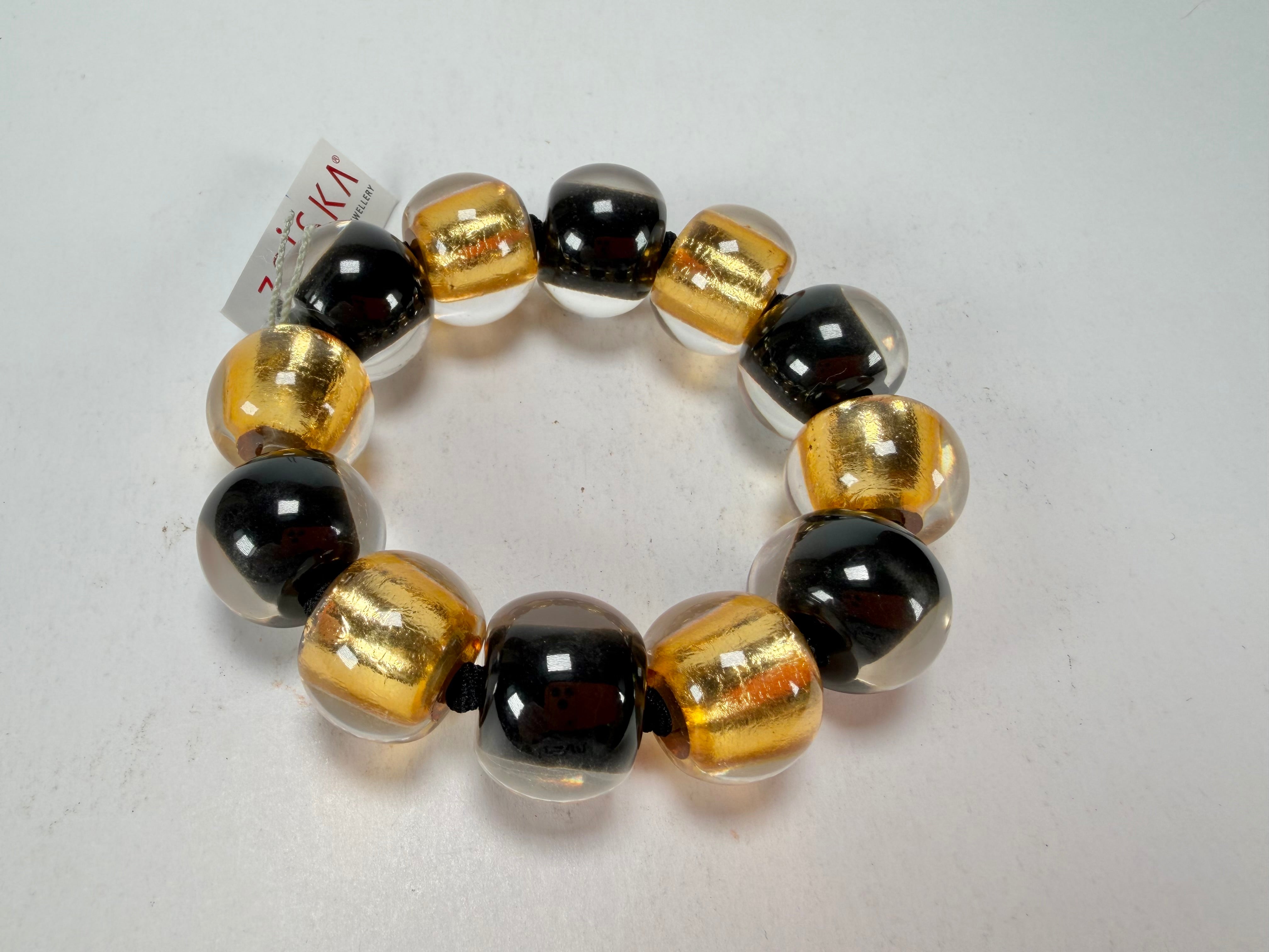 Zsiska - Radiance Gold & Black Large Resin Bracelet ( 8000301GF01Q0L )
