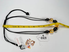 Zsiska - Radiance 7 Bead Black & Gold Resin Necklace ( 8000101GF01Q07 )