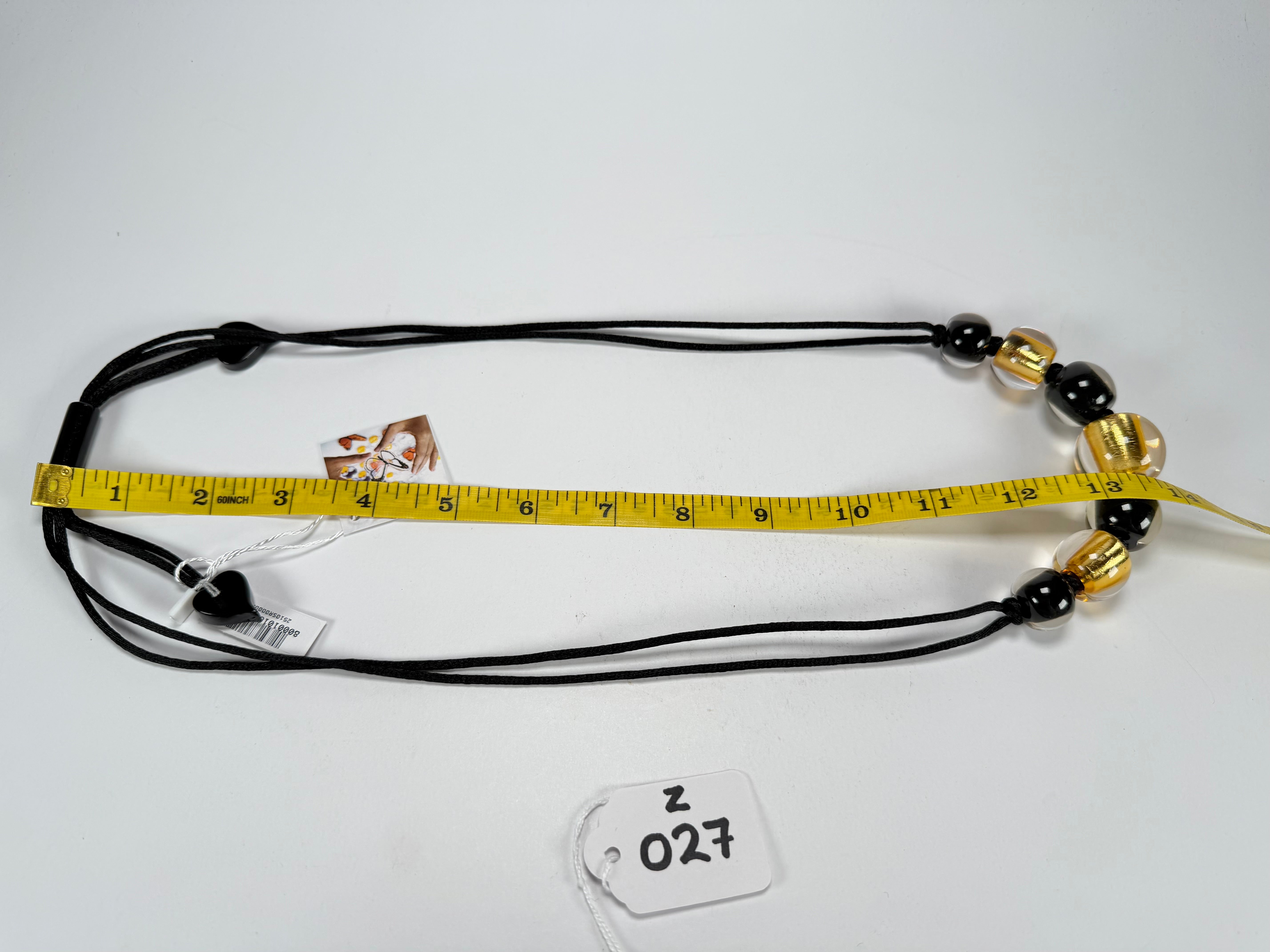 Zsiska - Radiance 7 Bead Black & Gold Resin Necklace ( 8000101GF01Q07 )