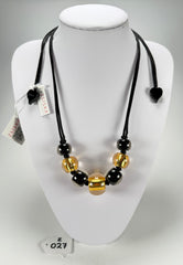 Zsiska - Radiance 7 Bead Black & Gold Resin Necklace ( 8000101GF01Q07 )