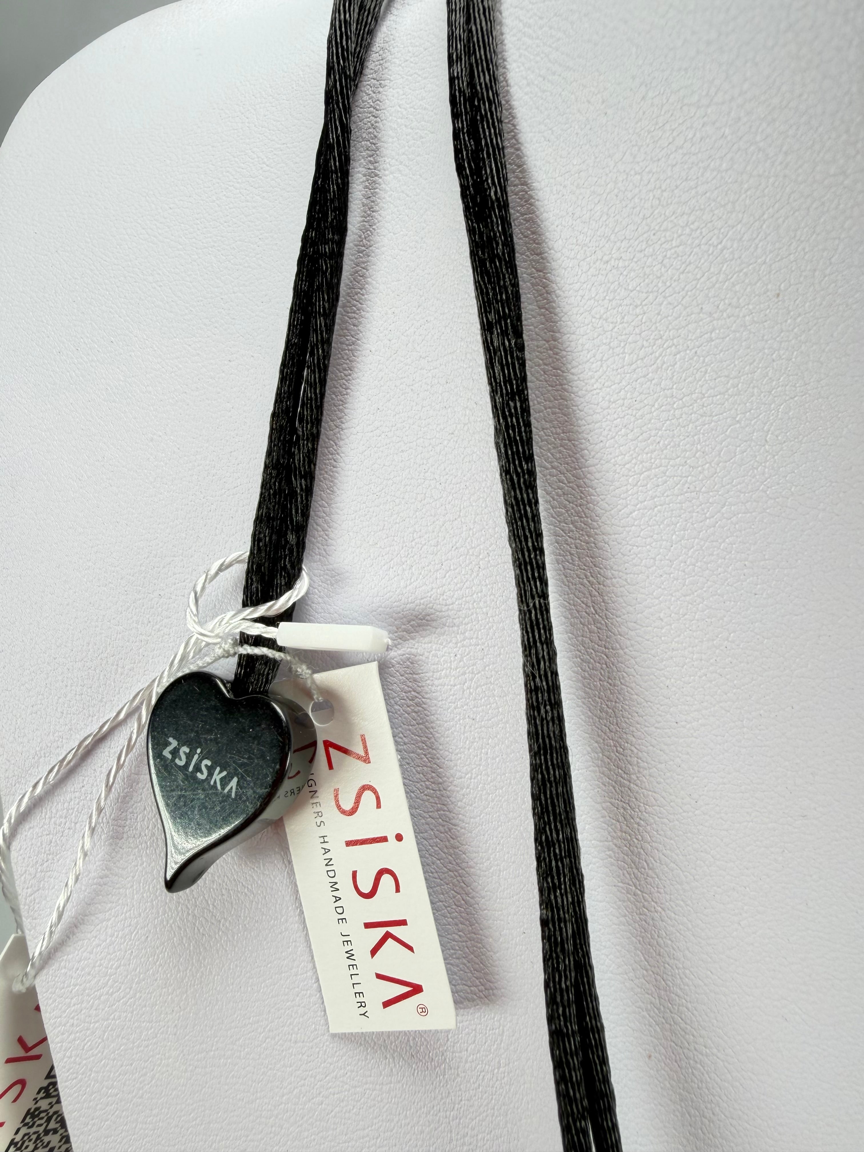 Zsiska - Radiance 7 Bead Black & Gold Resin Necklace ( 8000101GF01Q07 )