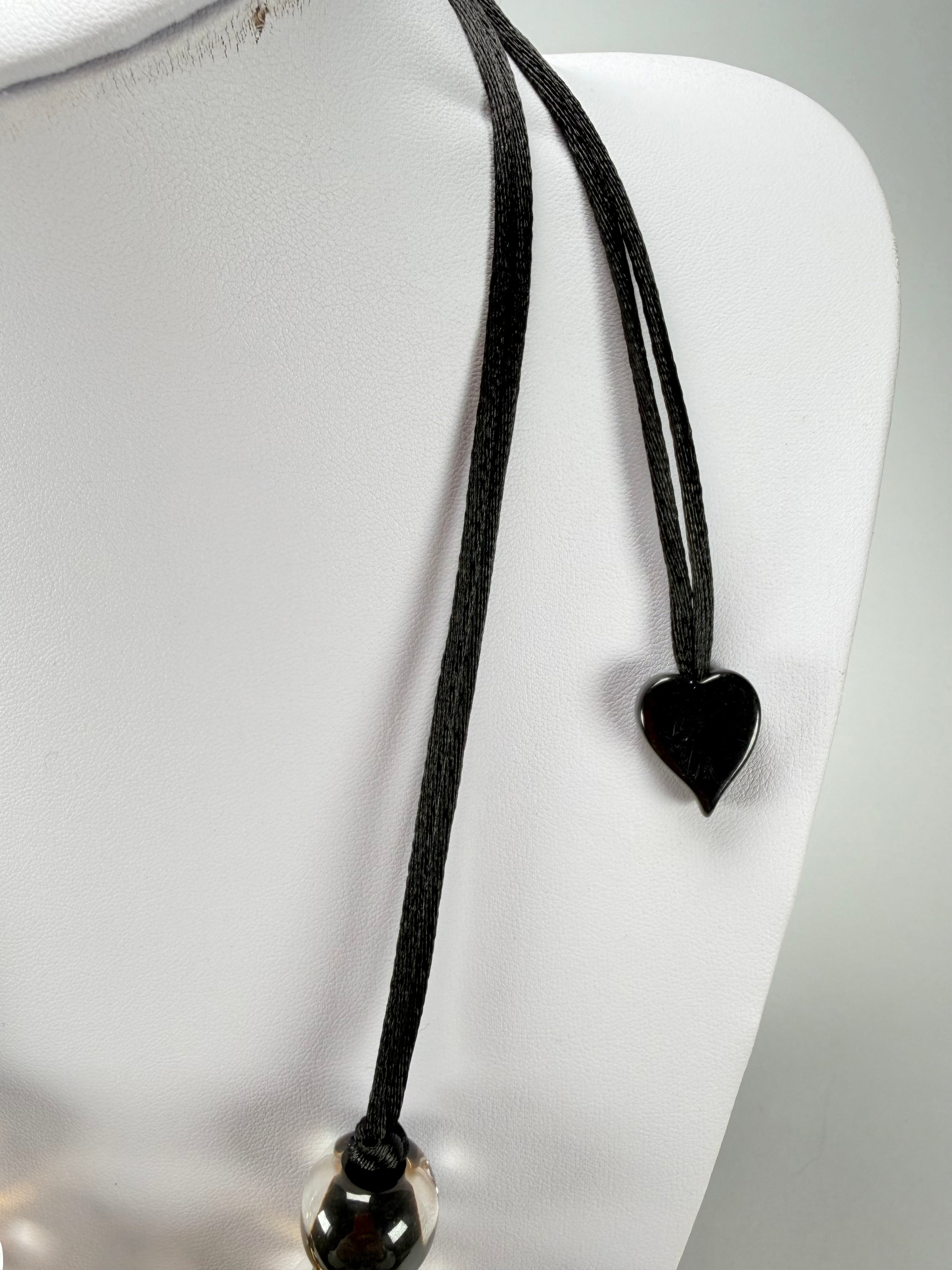 Zsiska - Radiance 7 Bead Black & Gold Resin Necklace ( 8000101GF01Q07 )