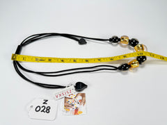 Zsiska - Radiance 7 Bead Black & Gold Resin Necklace ( 8000101GF01Q07 )