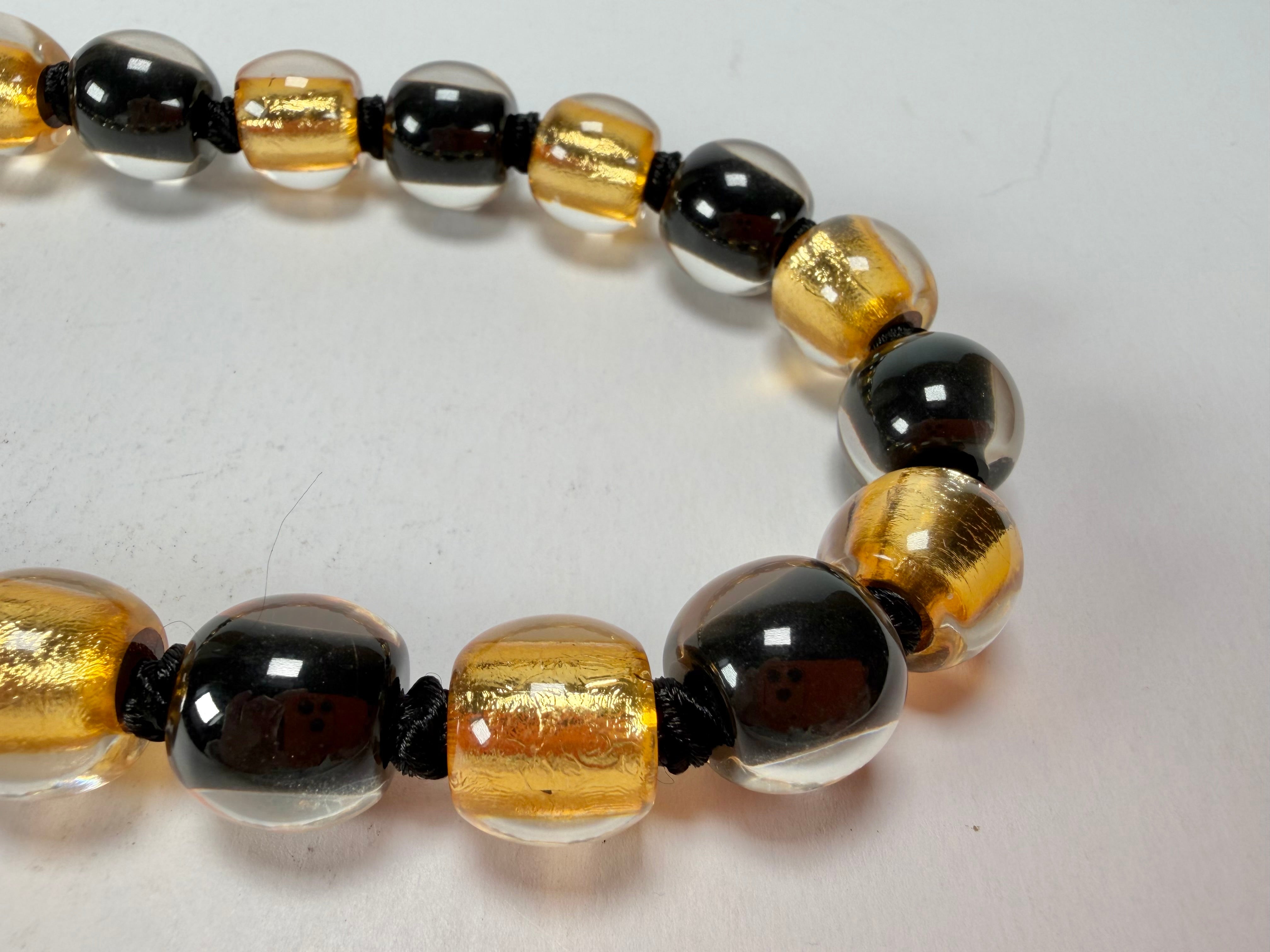 Zsiska - Radiance 29 Bead Black & Gold Resin Necklace ( 8000150GF01Q29 )