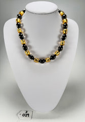 Zsiska - Radiance 29 Bead Black & Gold Resin Necklace ( 8000150GF01Q29 )