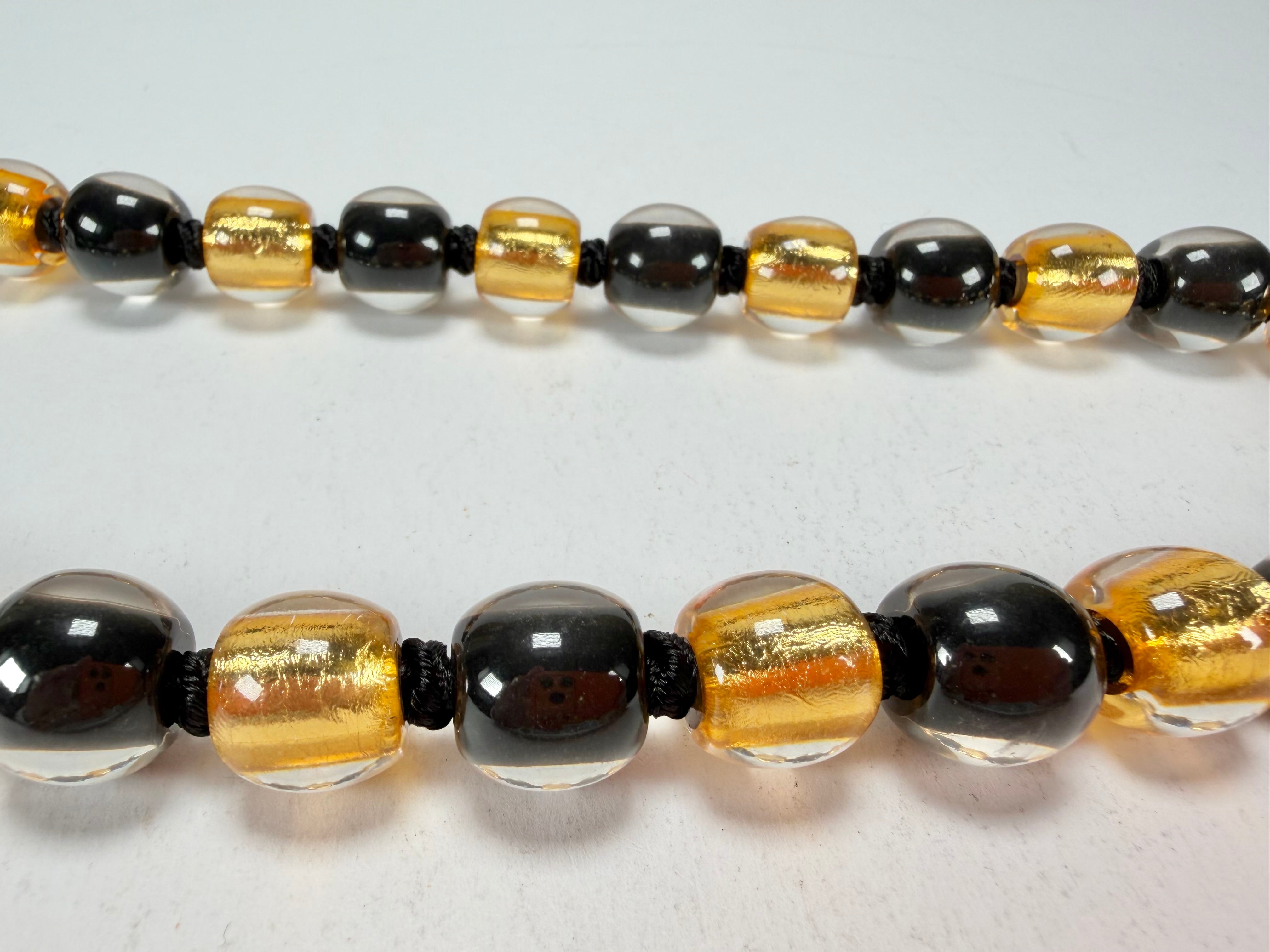 Zsiska - Radiance 29 Bead Black & Gold Resin Necklace ( 8000150GF01Q29 )