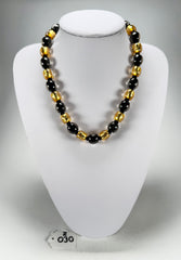 Zsiska - Radiance 29 Bead Black & Gold Resin Necklace ( 8000150GF01Q29 )