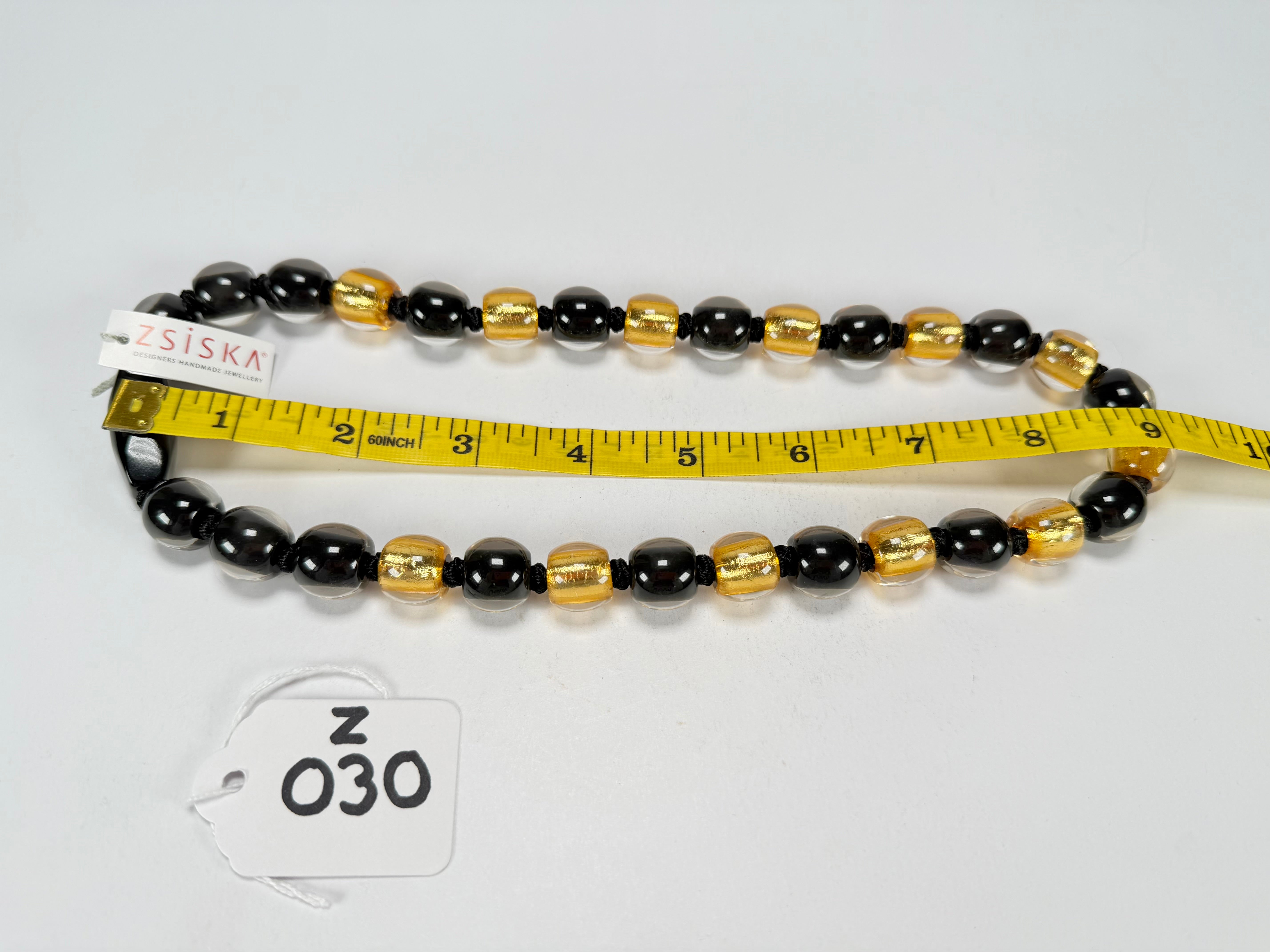 Zsiska - Radiance 29 Bead Black & Gold Resin Necklace ( 8000150GF01Q29 )