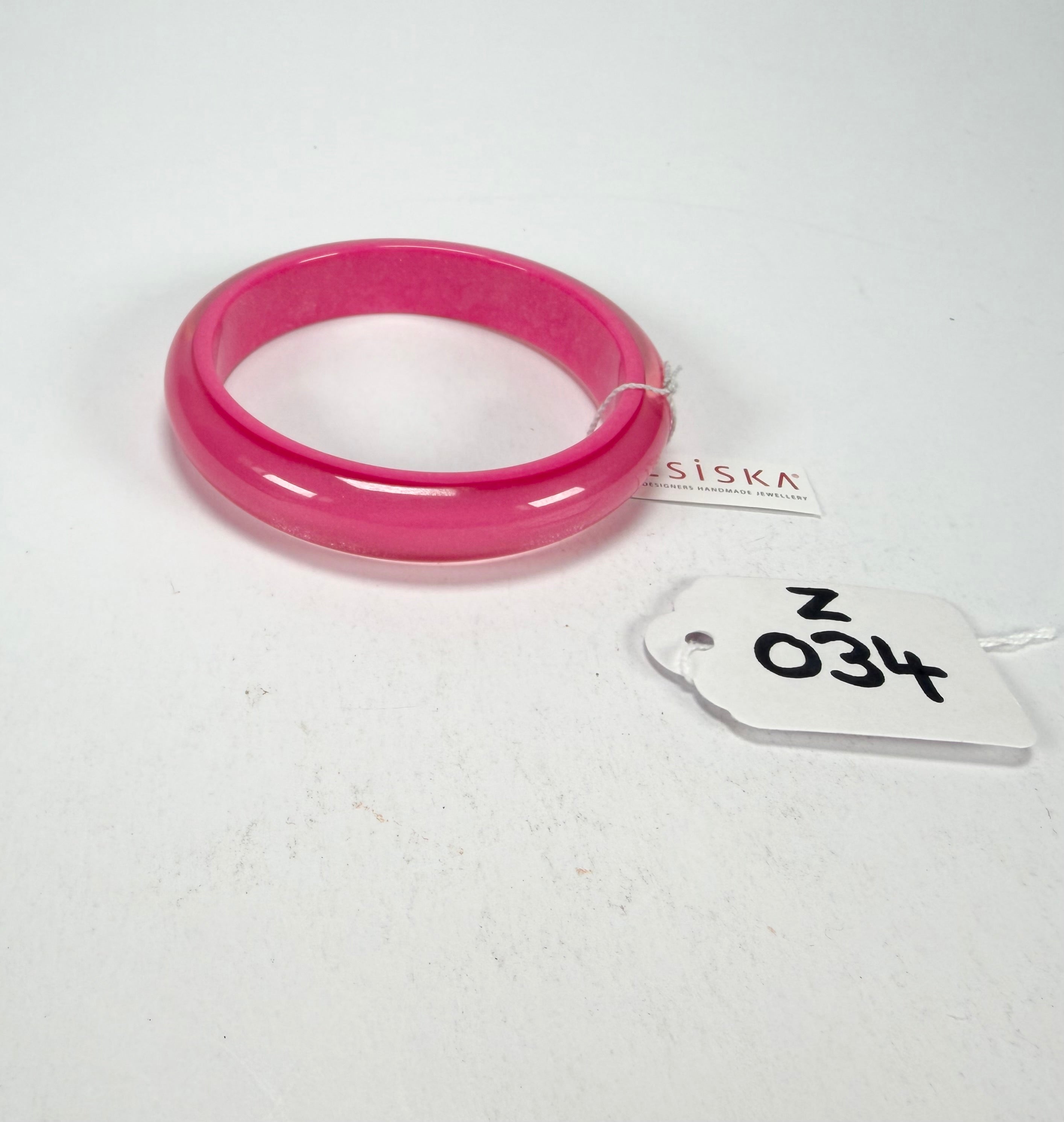 Zsiska - Colourful Statement Hot Pink Resin Bangle ( 40103049017QXL )