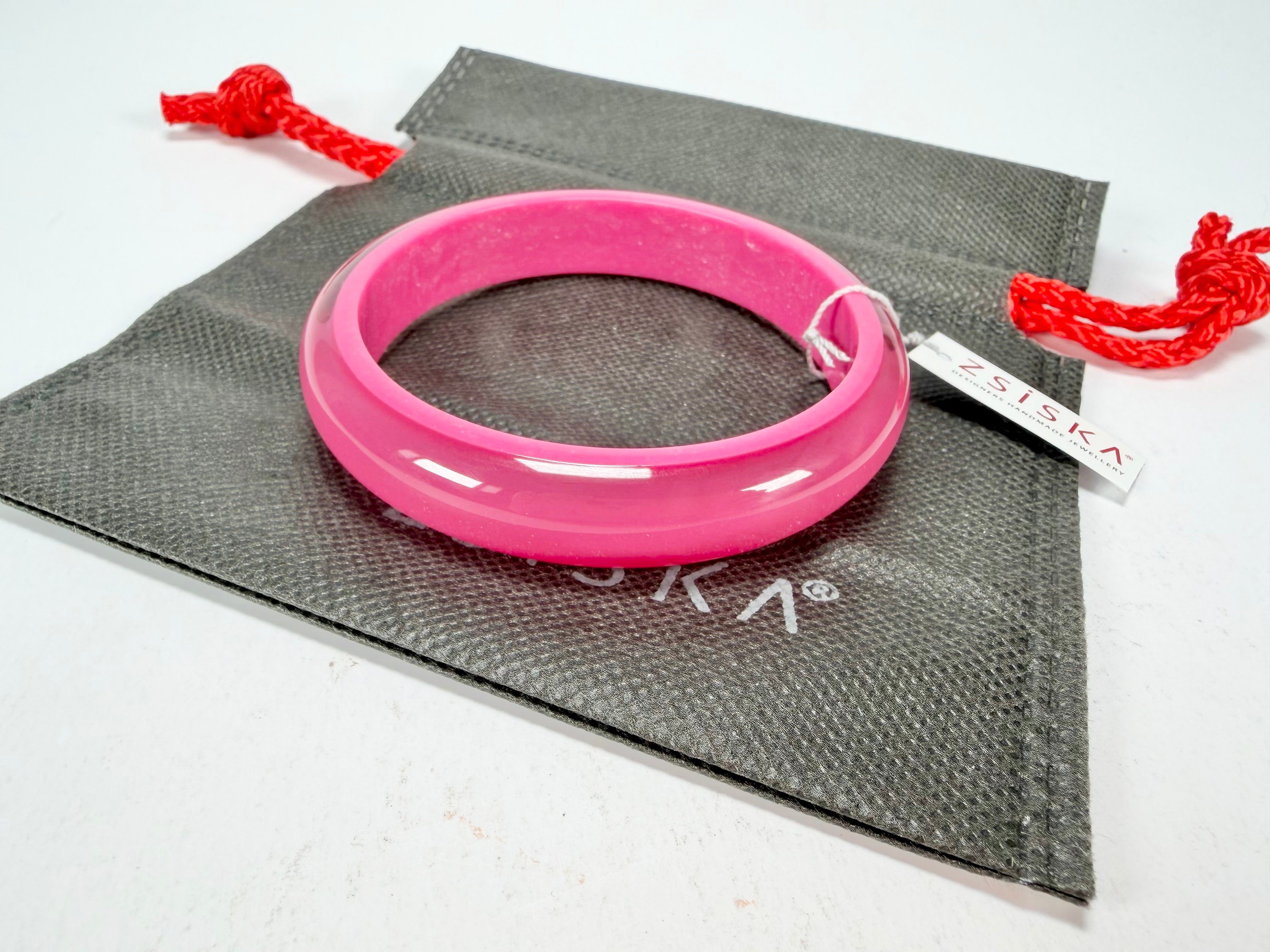 Zsiska - Colourful Statement Hot Pink Resin Bangle ( 40103049017QXL )