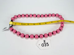 Zsiska - Colourful Beads 30 Bead Hot Pink Resin Necklace ( 40101199017Q30 )