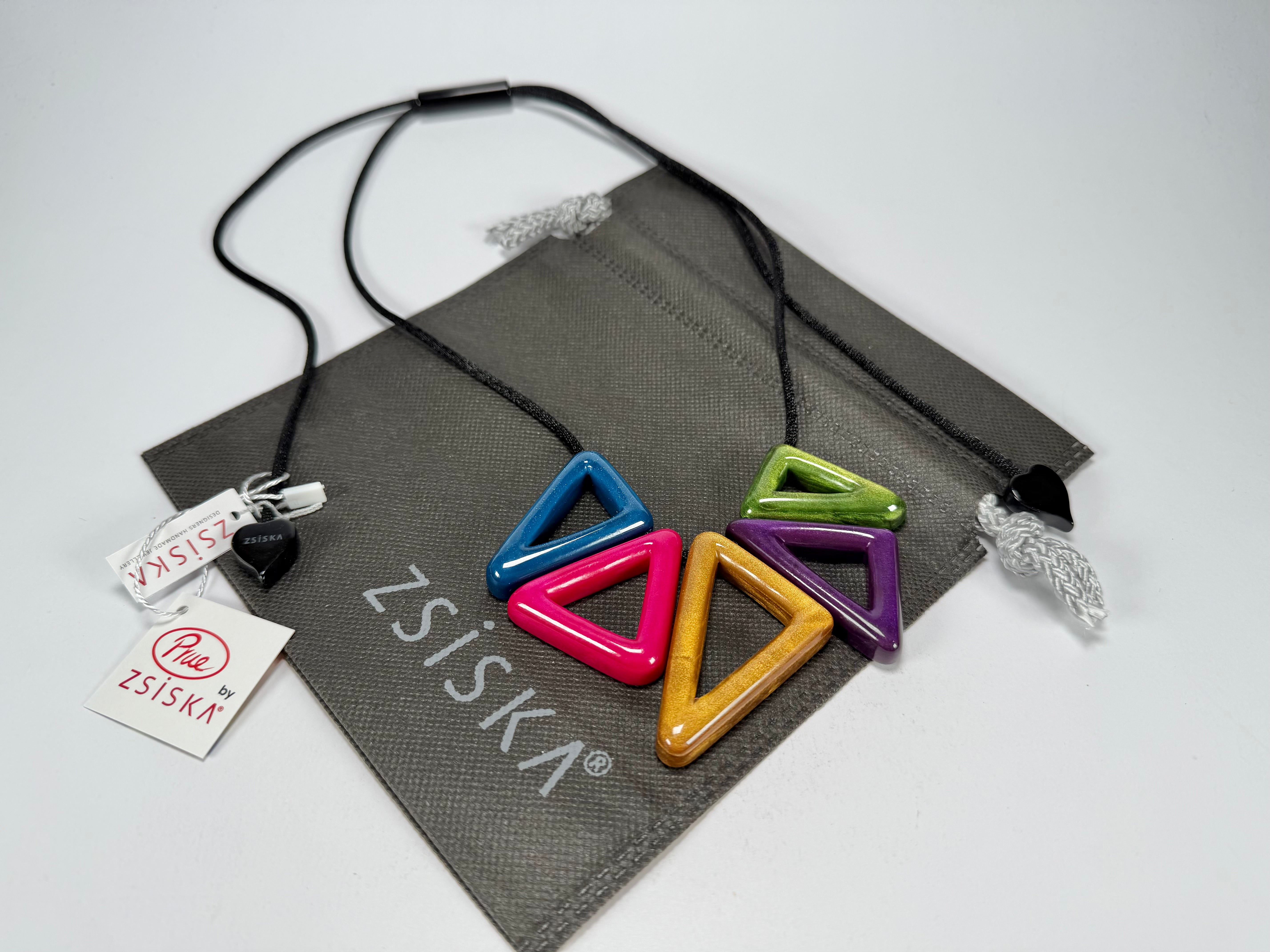 Zsiska - Tria "Prue Leith" Mix Colours 5 Bead Resin Necklace ( P190101MIXXQ05 )