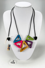 Zsiska - Tria "Prue Leith" Mix Colours 5 Bead Resin Necklace ( P190101MIXXQ05 )