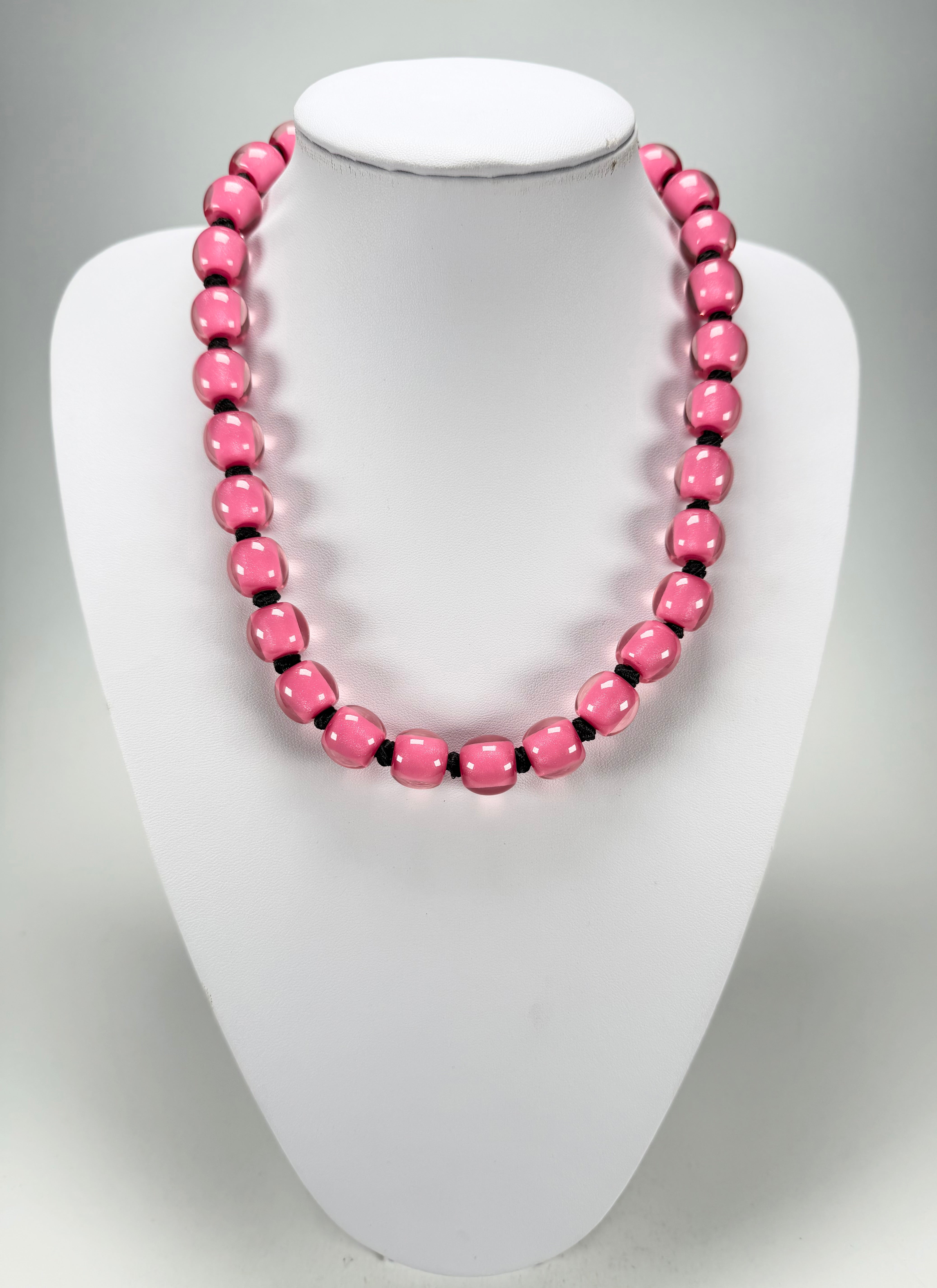 Zsiska - Colourful Beads 30 Bead Hot Pink Resin Necklace ( 40101199017Q30 )