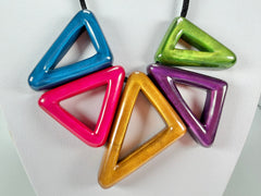 Zsiska - Tria "Prue Leith" Mix Colours 5 Bead Resin Necklace ( P190101MIXXQ05 )