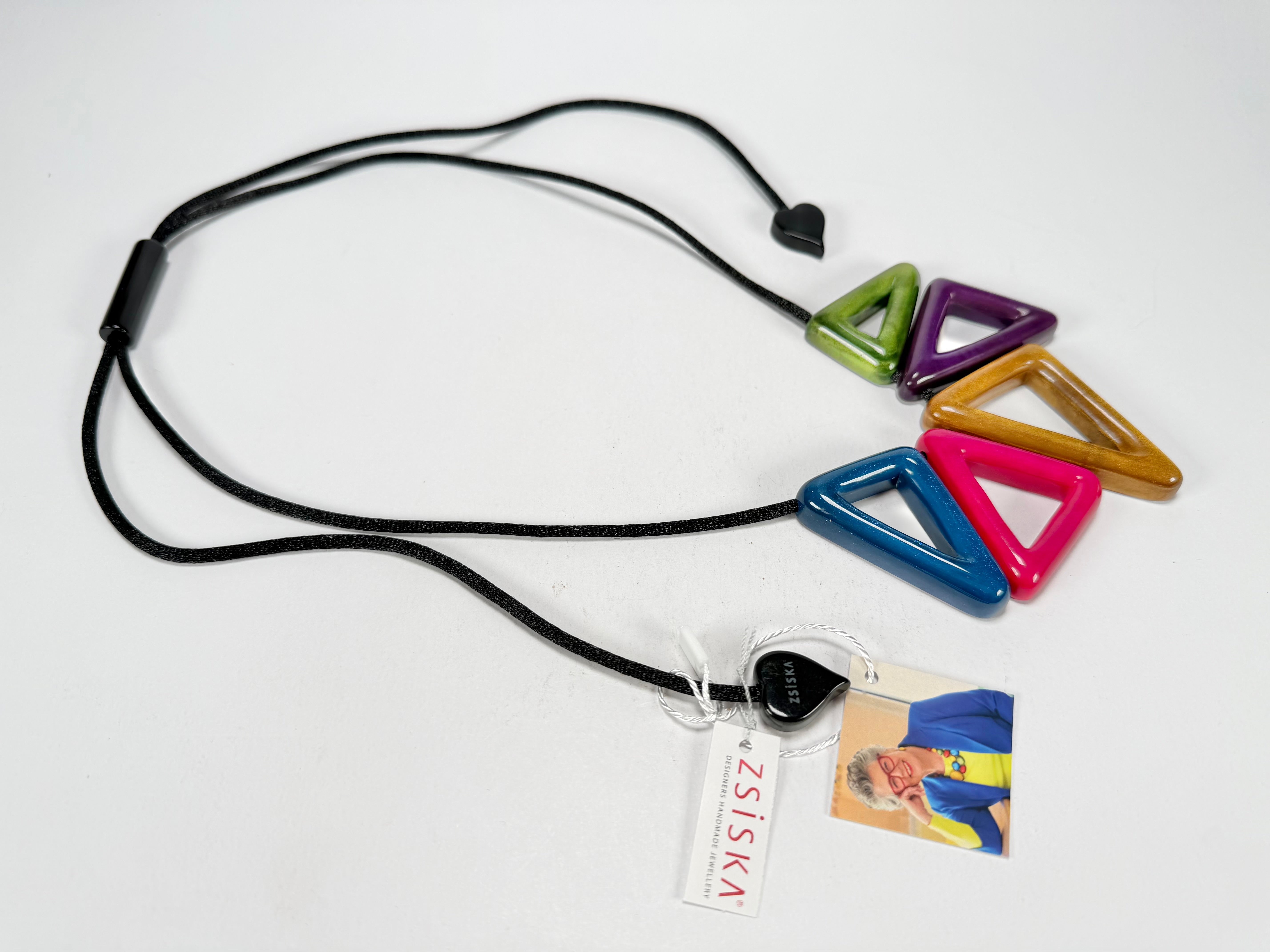 Zsiska - Tria "Prue Leith" Mix Colours 5 Bead Resin Necklace ( P190101MIXXQ05 )