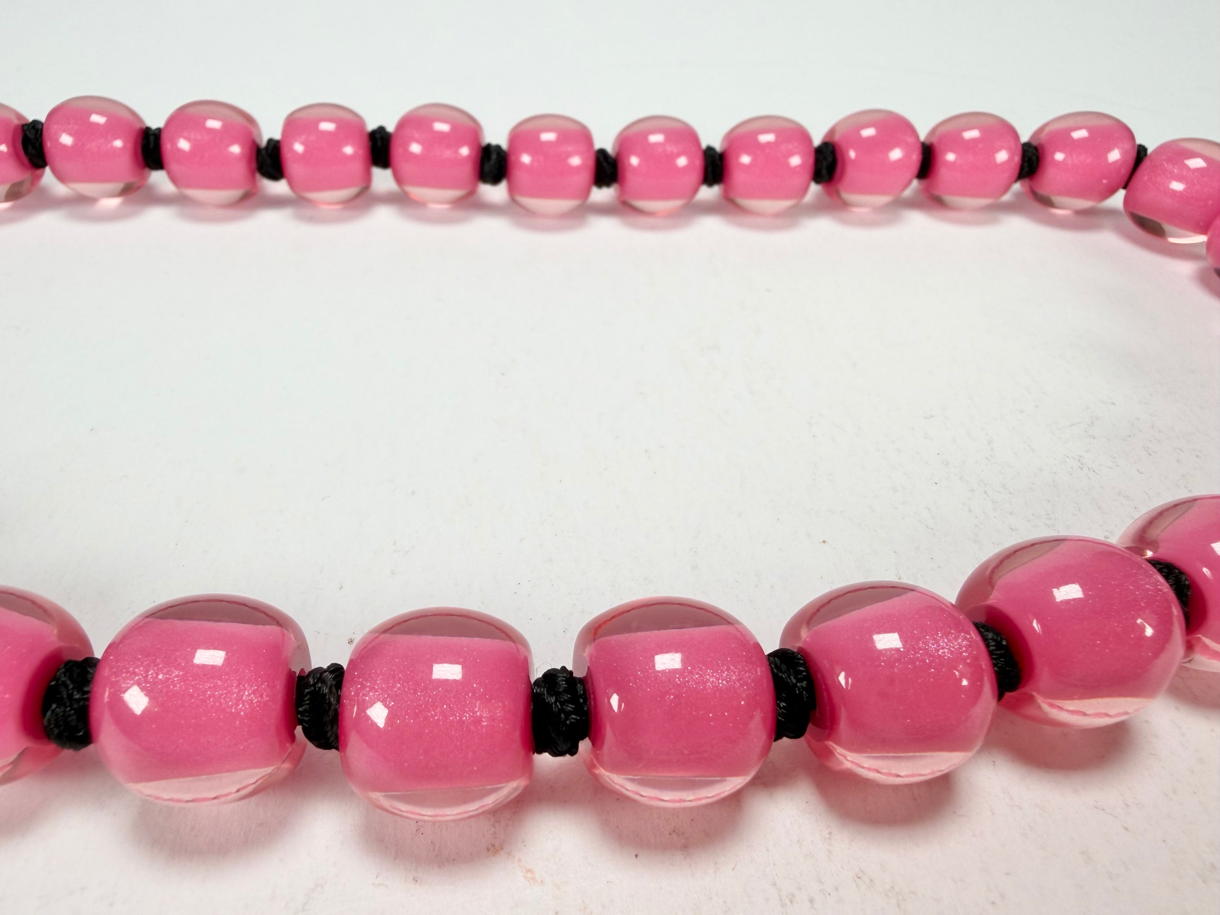 Zsiska - Colourful Beads 30 Bead Hot Pink Resin Necklace ( 40101199017Q30 )