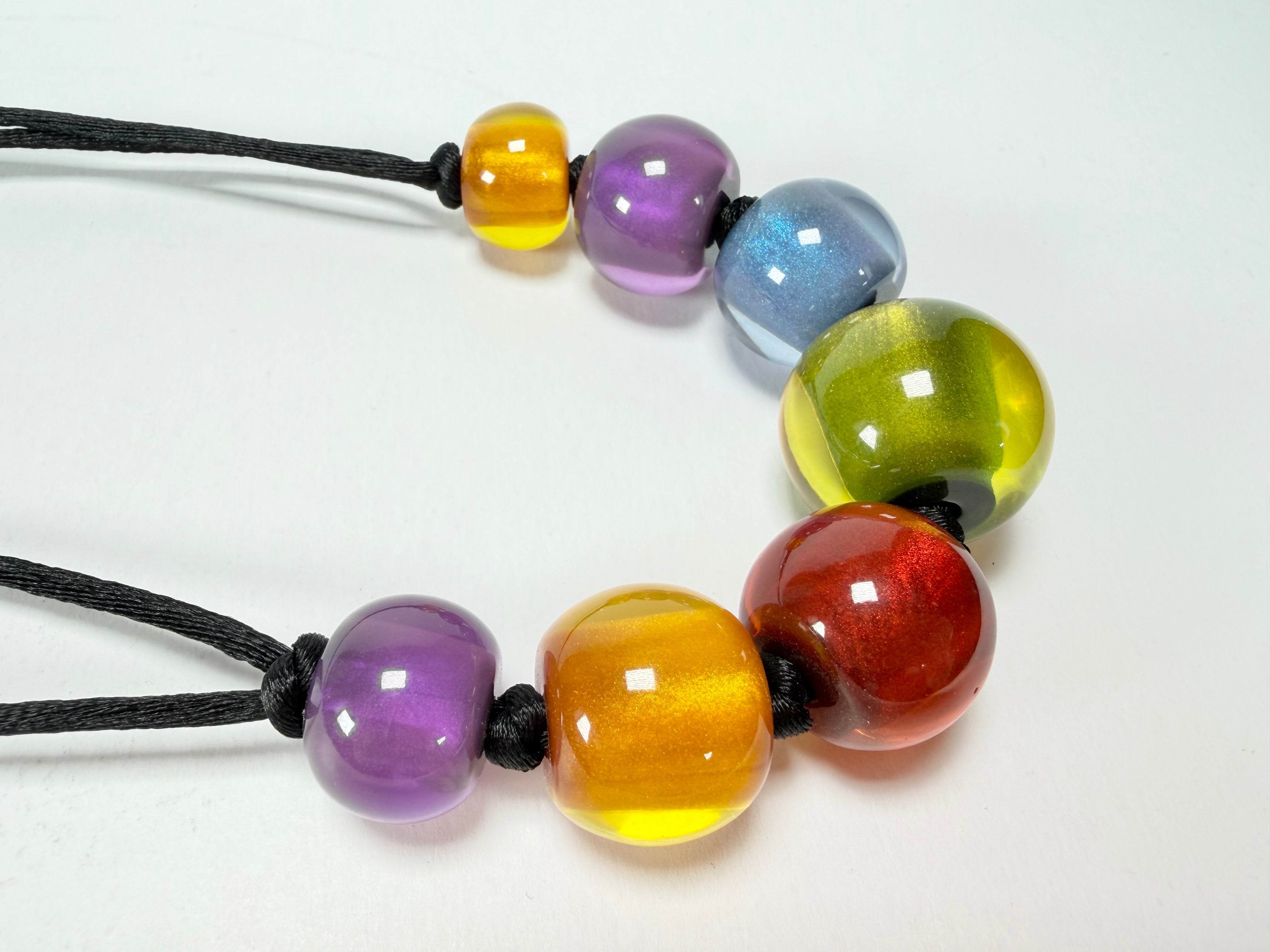 Zsiska - Colourful Beads 7 Bead New Spectrum Resin Necklace ( 40101470499Q07 )