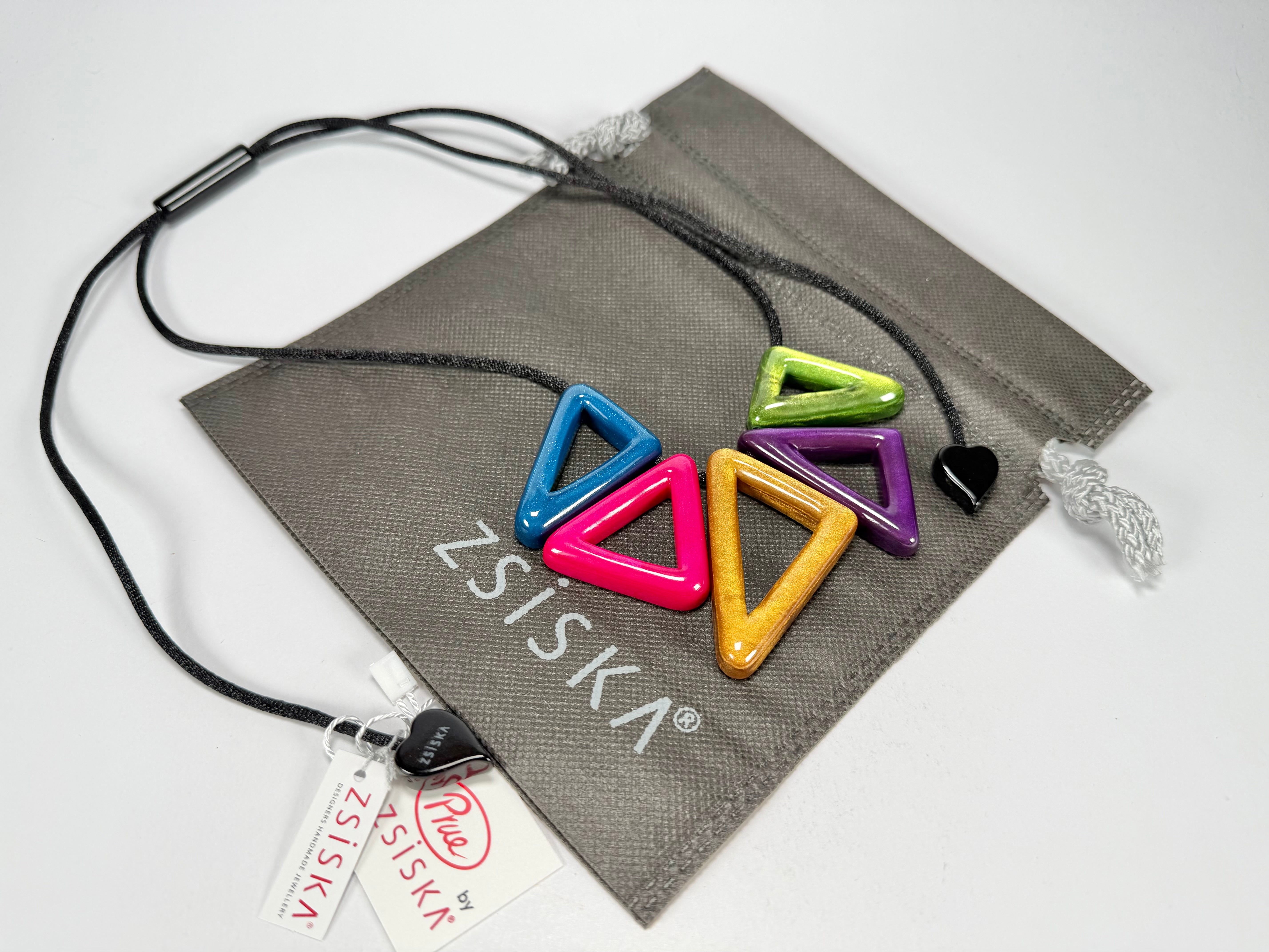 Zsiska - Tria "Prue Leith" Mix Colours 5 Bead Resin Necklace ( P190101MIXXQ05 )