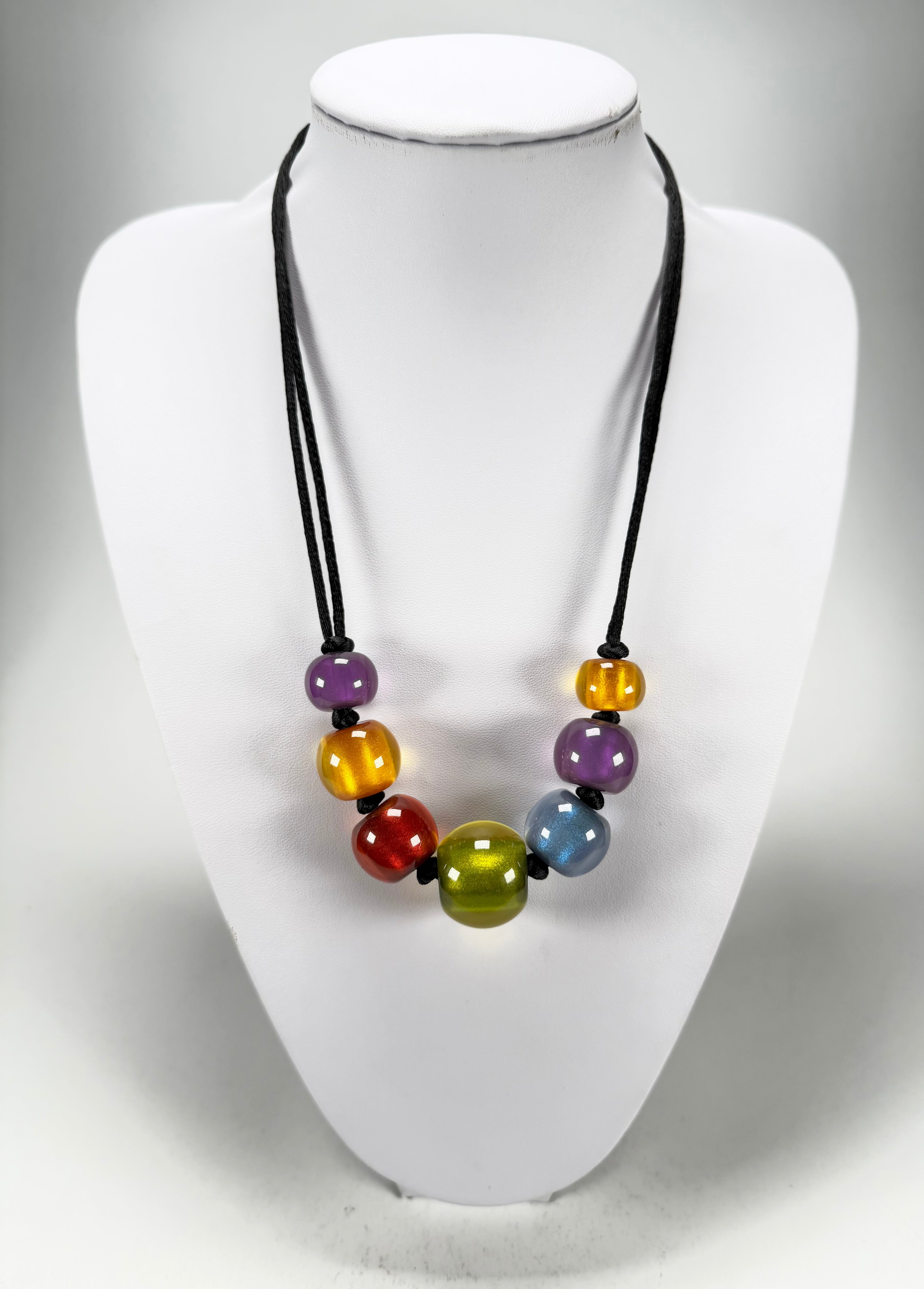 Zsiska - Colourful Beads 7 Bead New Spectrum Resin Necklace ( 40101470499Q07 )