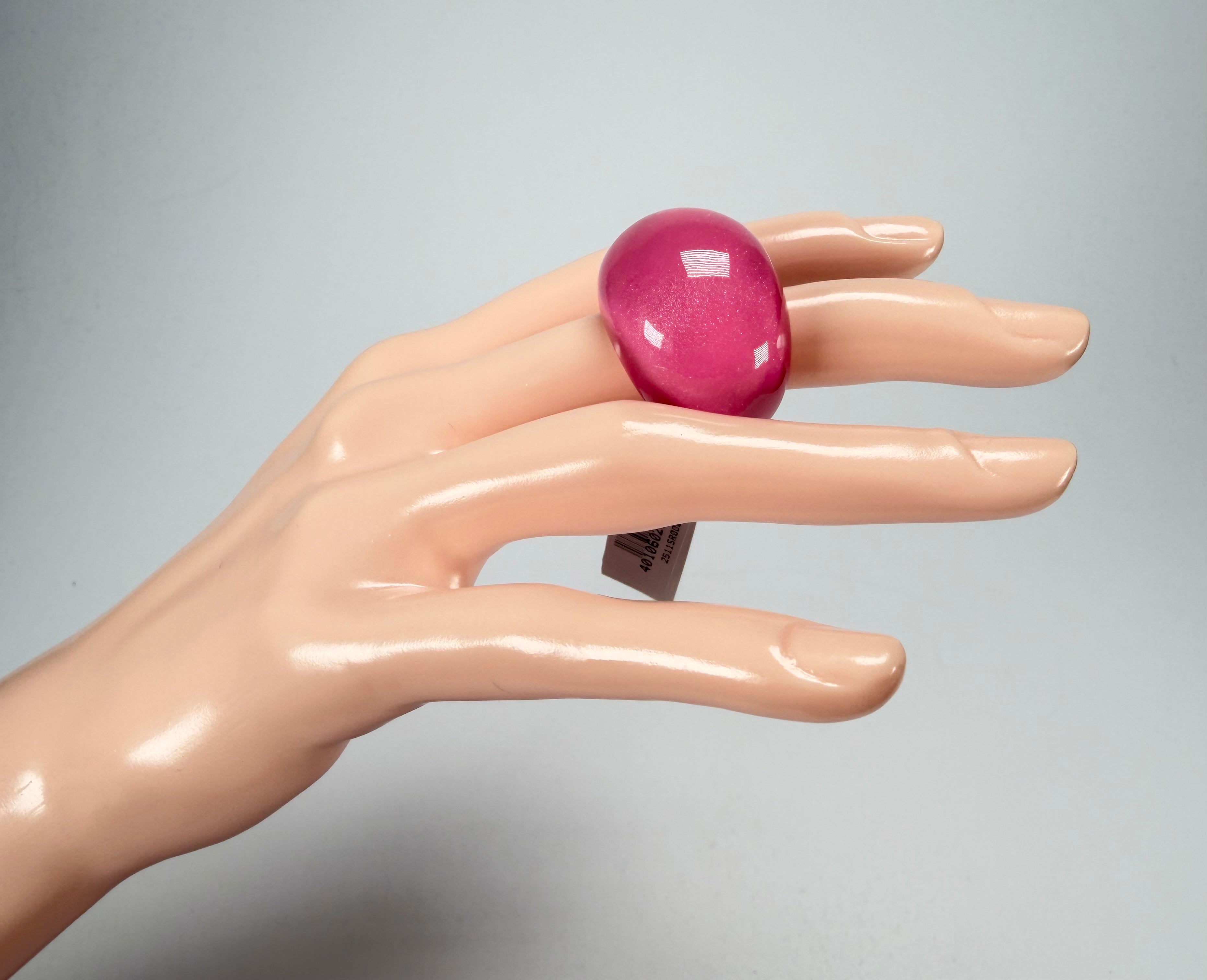 Zsiska - Colourful Statement Hot Pink Resin Ring ( 40106029017QXL ) - Size UK S / US 9