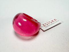 Zsiska - Colourful Statement Hot Pink Resin Ring ( 40106029017QXL ) - Size UK S / US 9