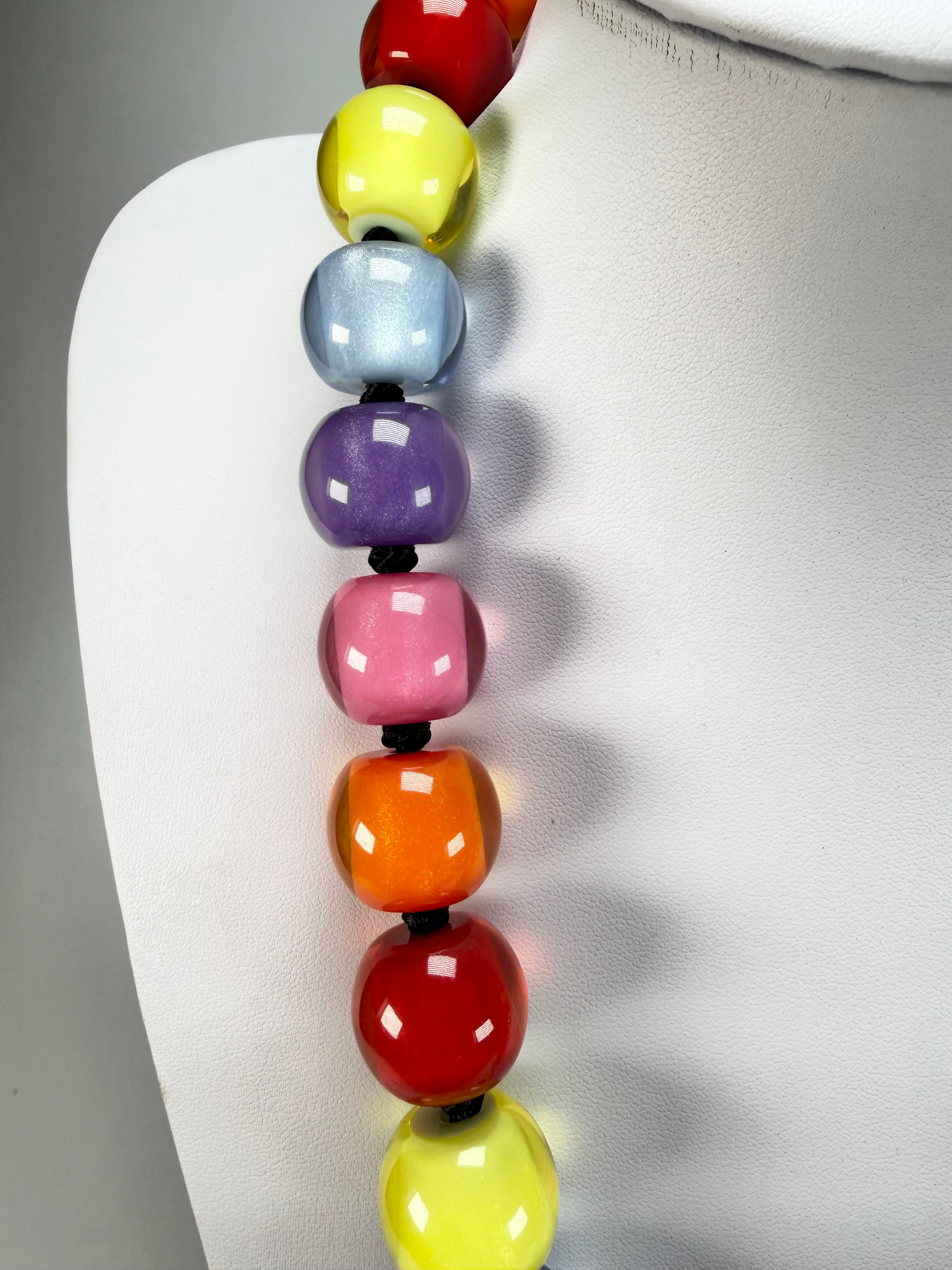 Zsiska - Colourful Beads 30 Medium Bead Spectrum Resin Necklace ( 40101170400Q30 )