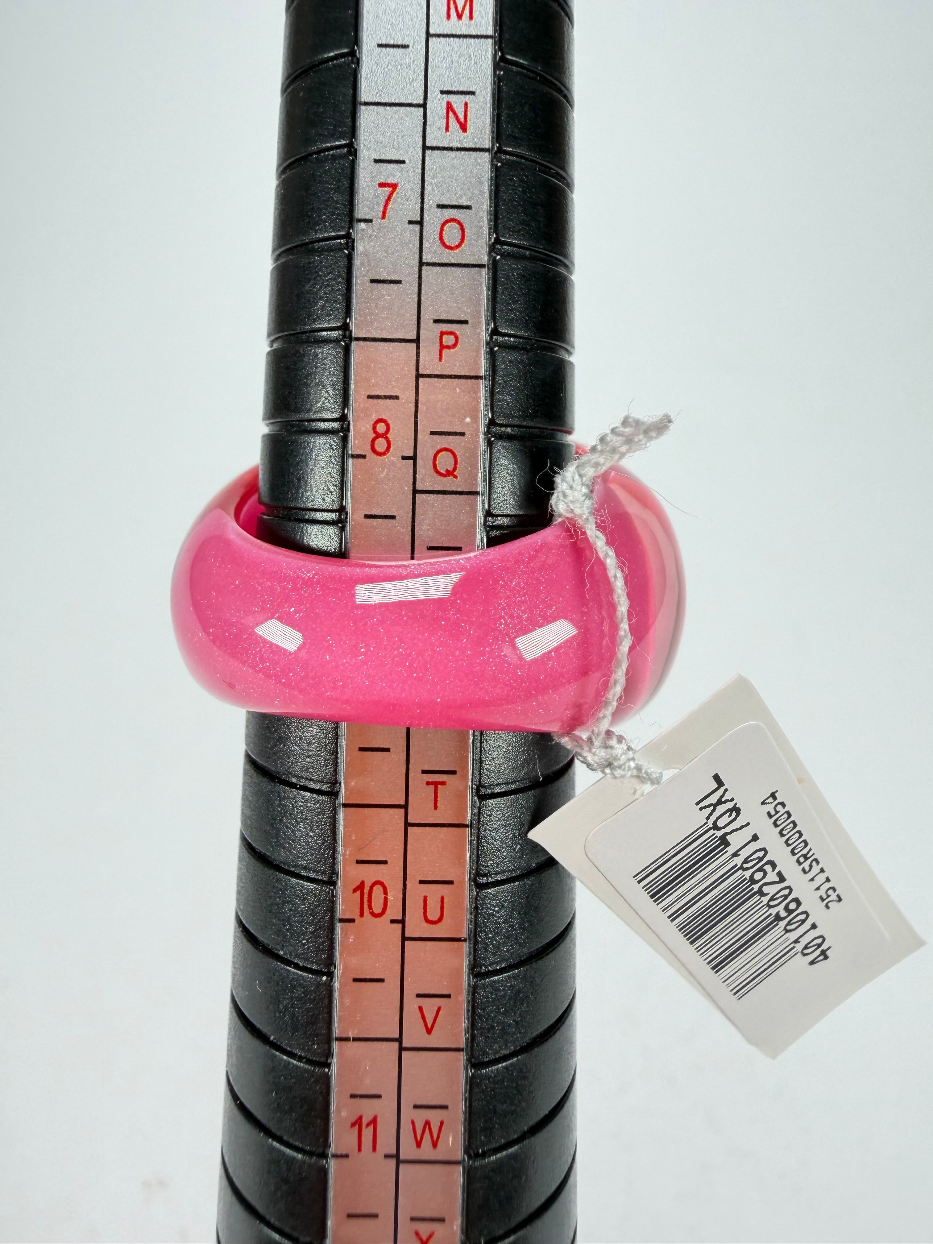 Zsiska - Colourful Statement Hot Pink Resin Ring ( 40106029017QXL ) - Size UK S / US 9