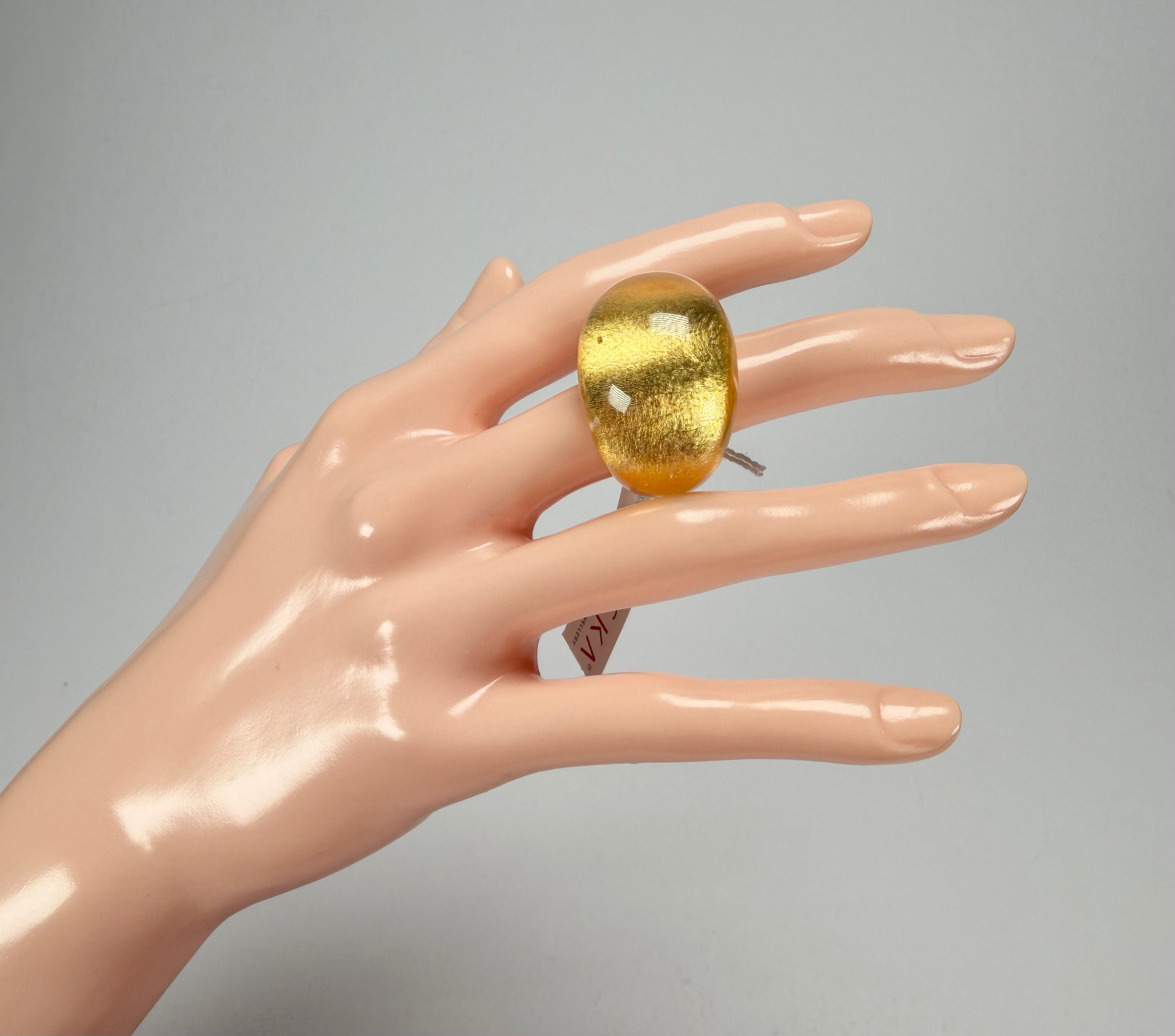 Zsiska - Precious Gold Leaf Resin Ring ( 1000602G000QXL ) - Size UK S / US 9.5