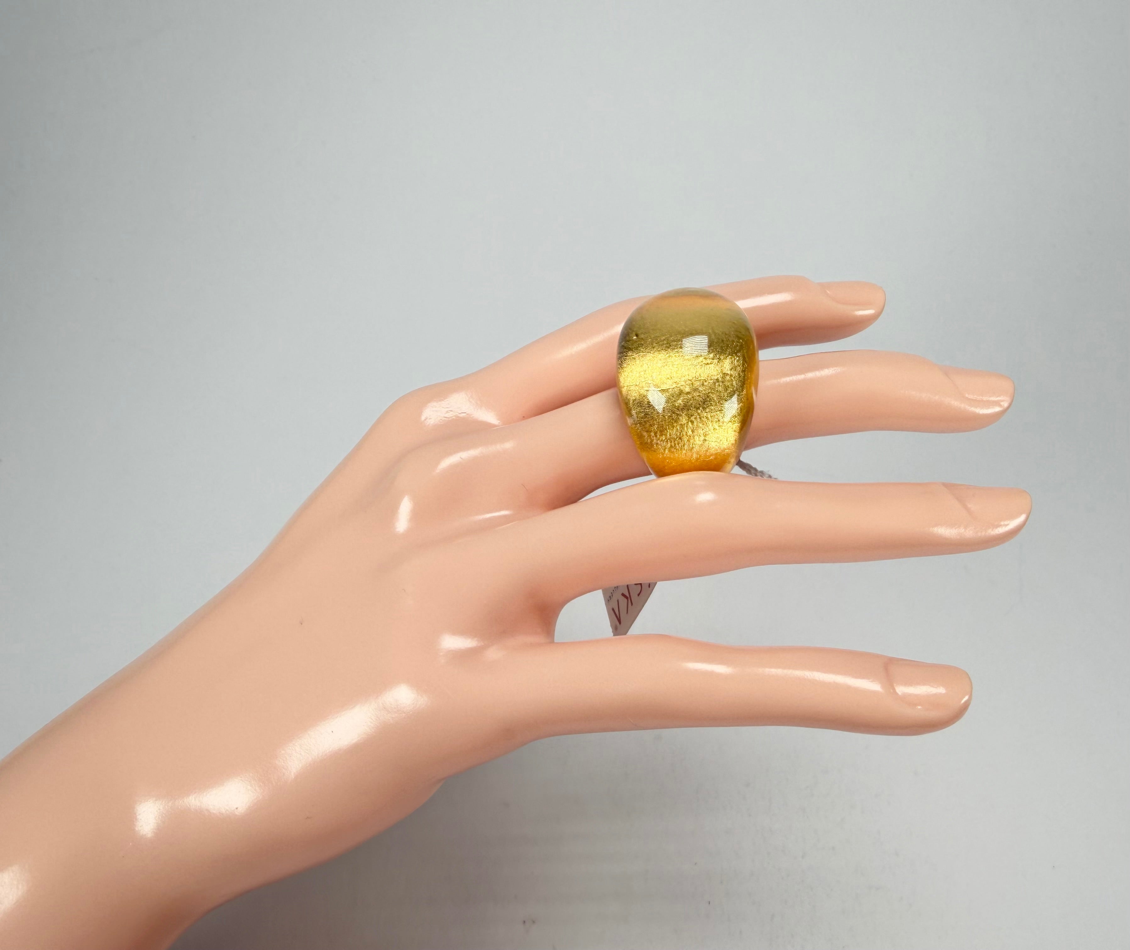 Zsiska - Precious Gold Leaf Resin Ring ( 1000602G000QXL ) - Size UK S / US 9.5