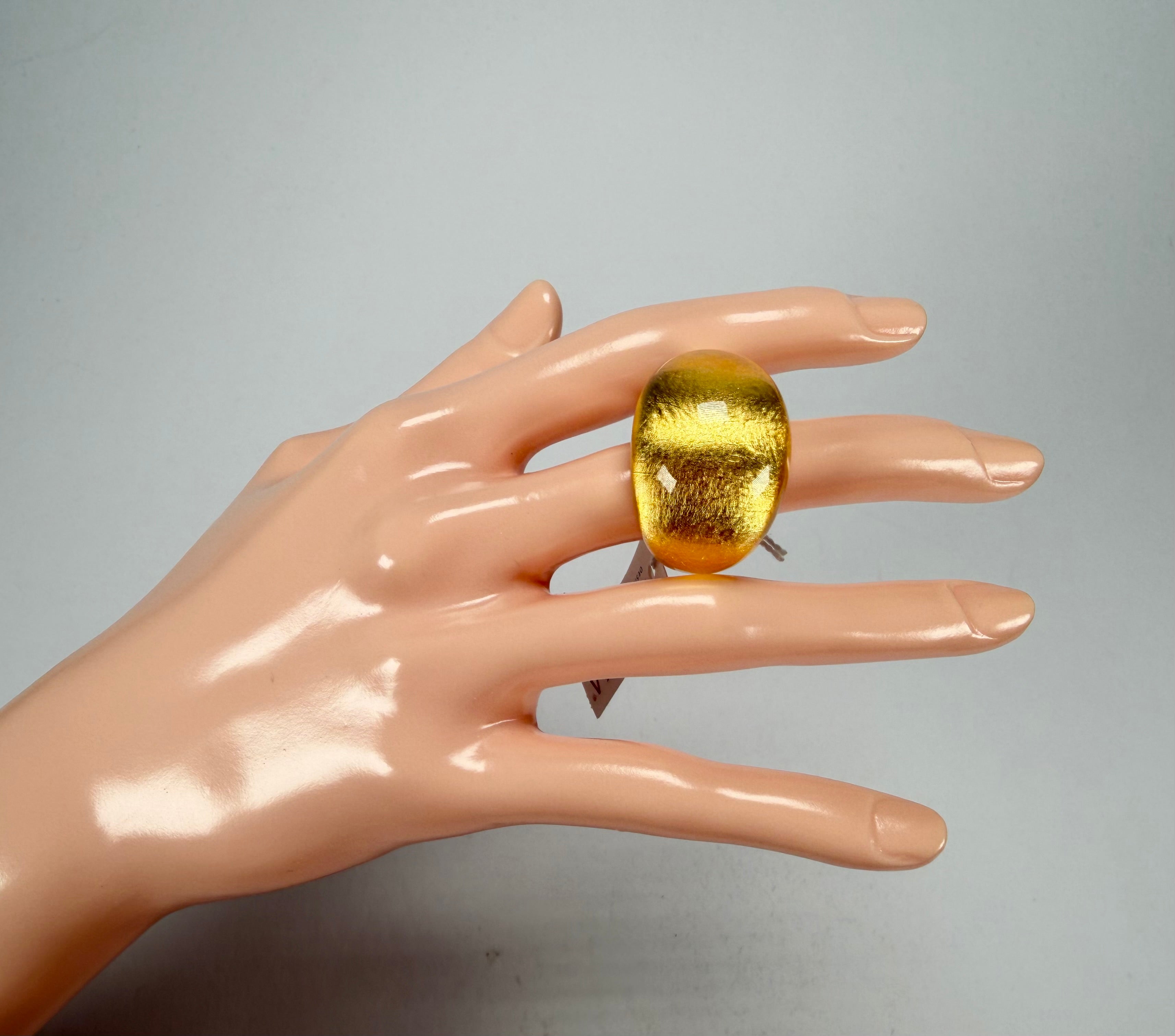 Zsiska - Precious Gold Leaf Resin Ring ( 1000602G000QXL ) - Size UK S / US 9.5