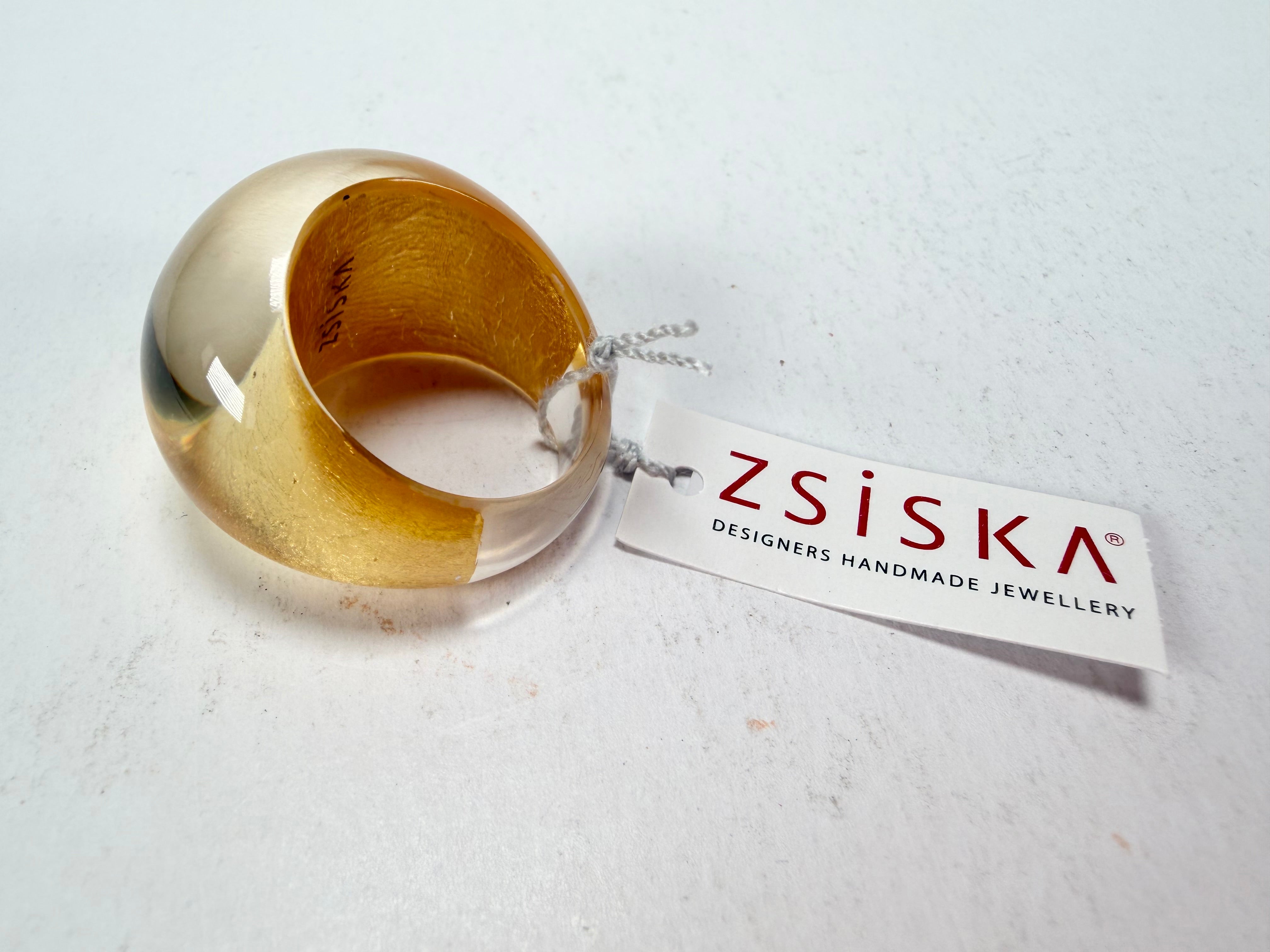 Zsiska - Precious Gold Leaf Resin Ring ( 1000602G000QXL ) - Size UK S / US 9.5
