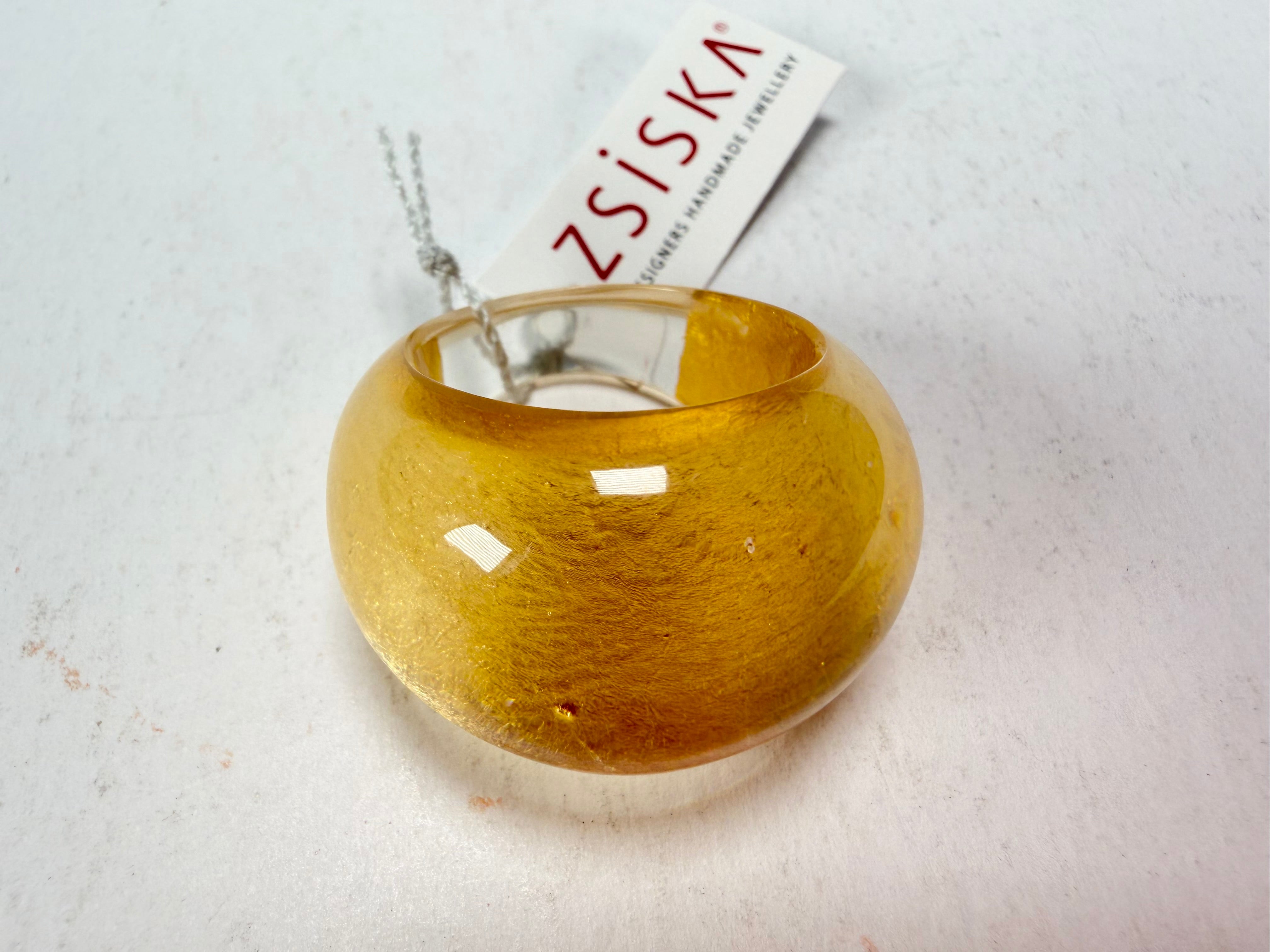 Zsiska - Precious Gold Leaf Resin Ring ( 1000602G000QXL ) - Size UK S / US 9.5