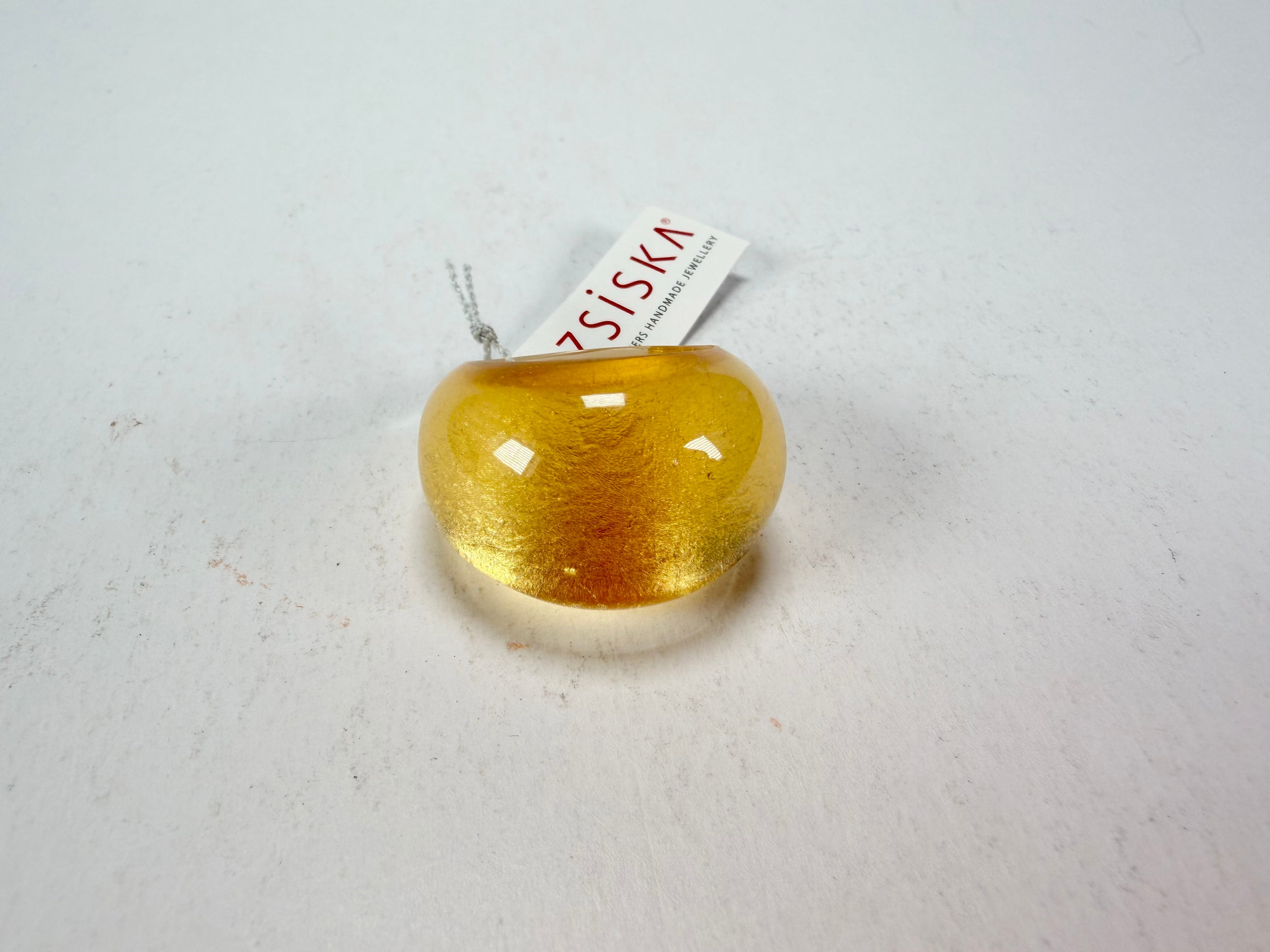 Zsiska - Precious Gold Leaf Resin Ring ( 1000602G000QXL ) - Size UK S / US 9.5