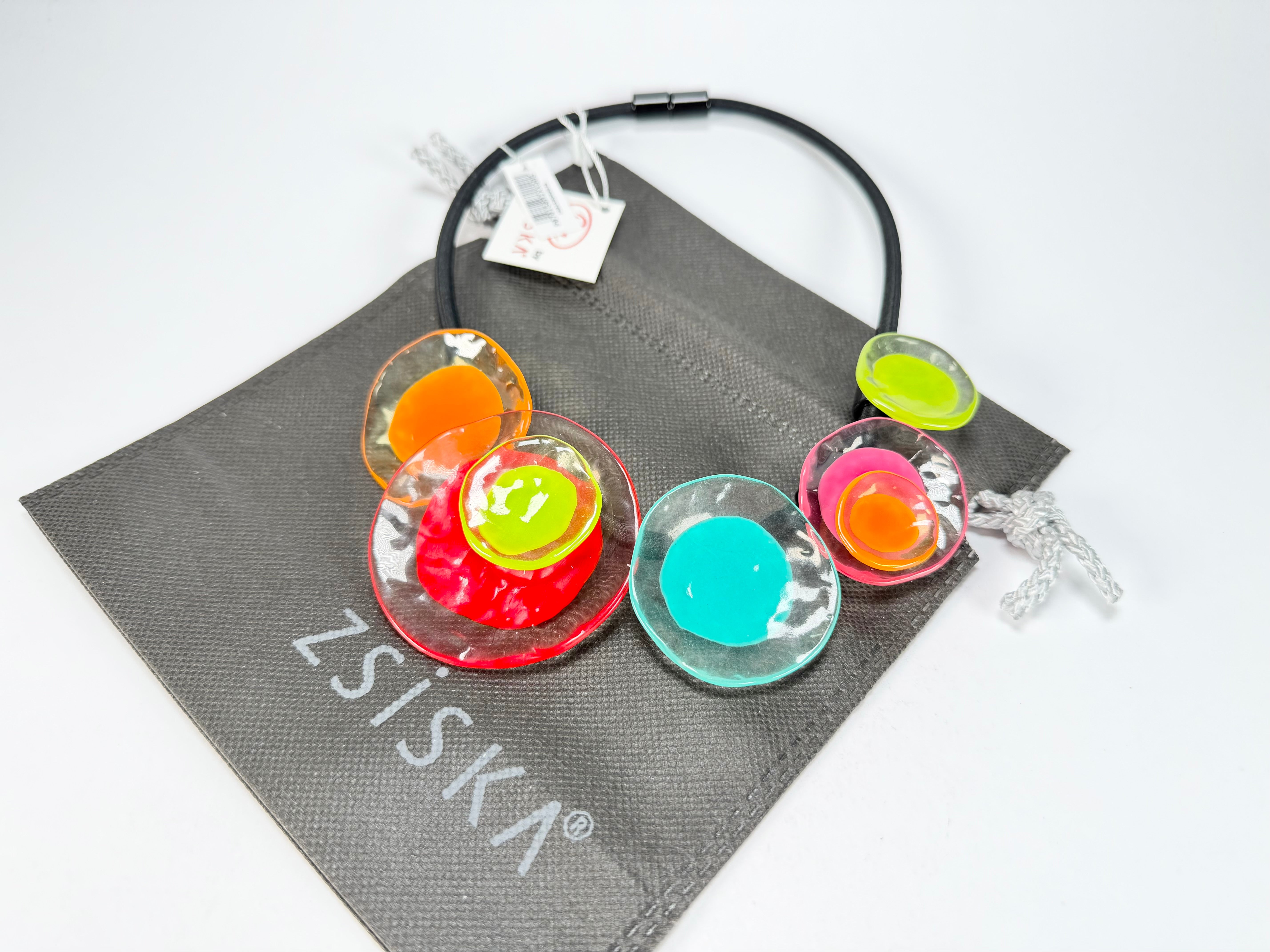 Zsiska - Flora "Prue Leith" Mix Colours 5 Bead Resin Necklace ( P070150MIXXQ05 )