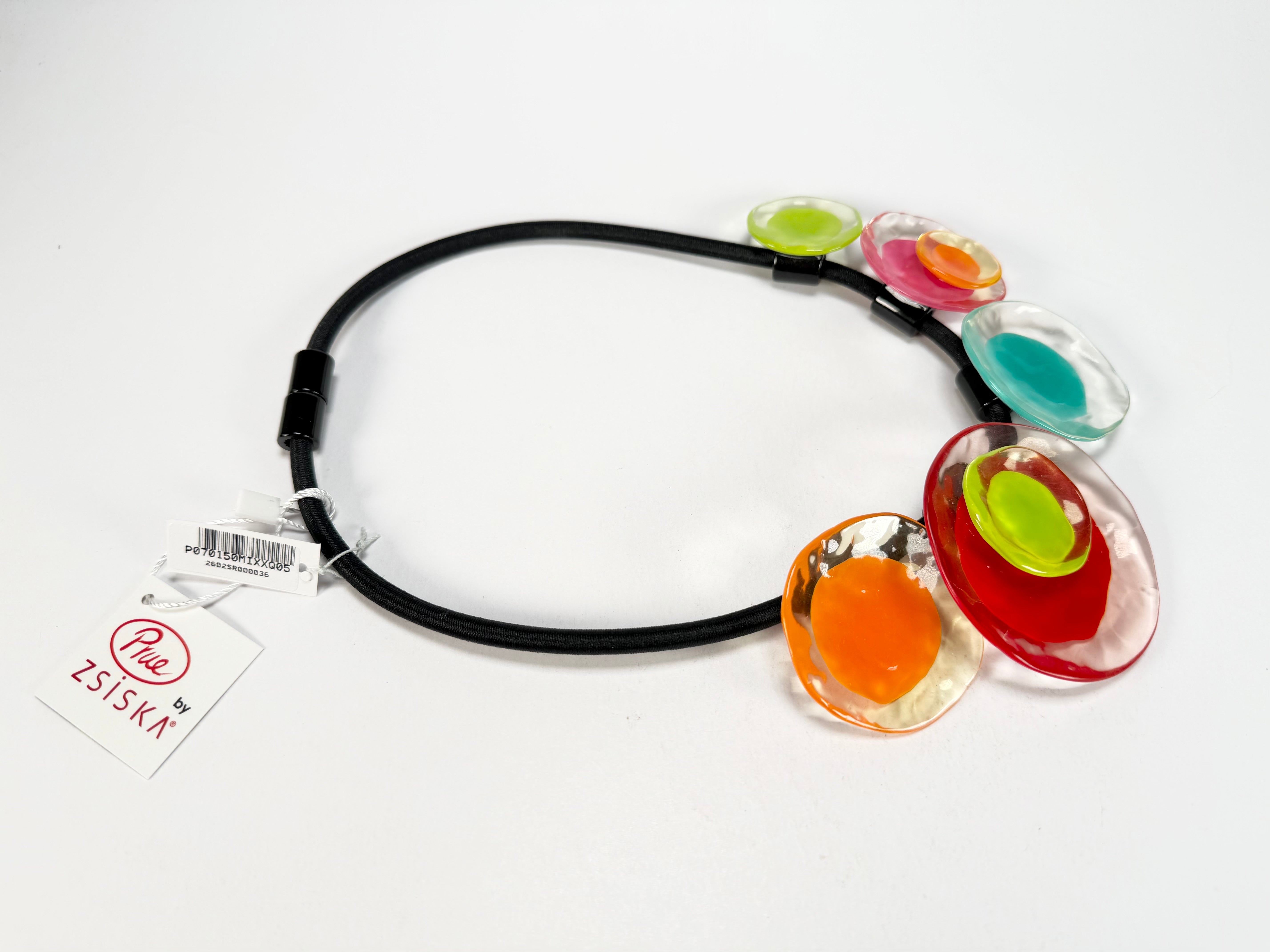 Zsiska - Flora "Prue Leith" Mix Colours 5 Bead Resin Necklace ( P070150MIXXQ05 )