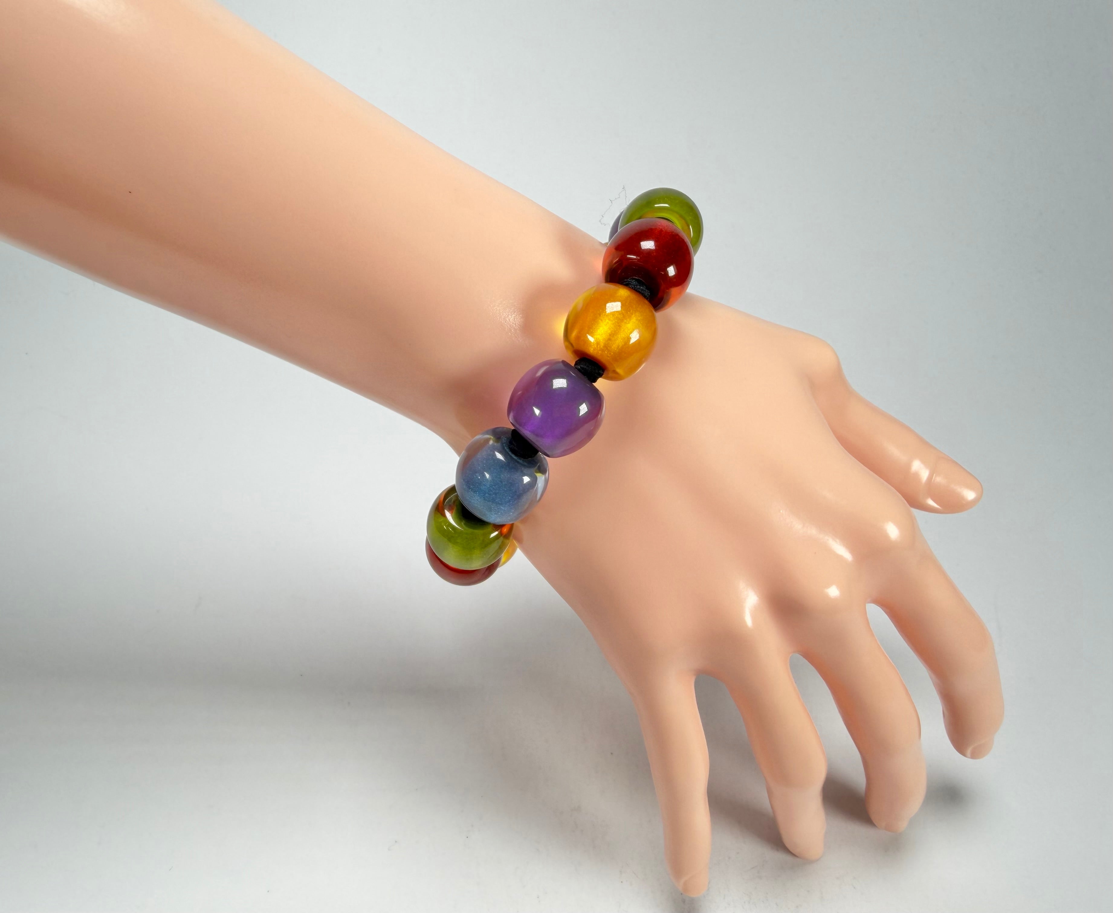 Zsiska - Colourful Beads New Spectrum 14 Small Bead Resin Bracelet ( 40103100499Q14-L )