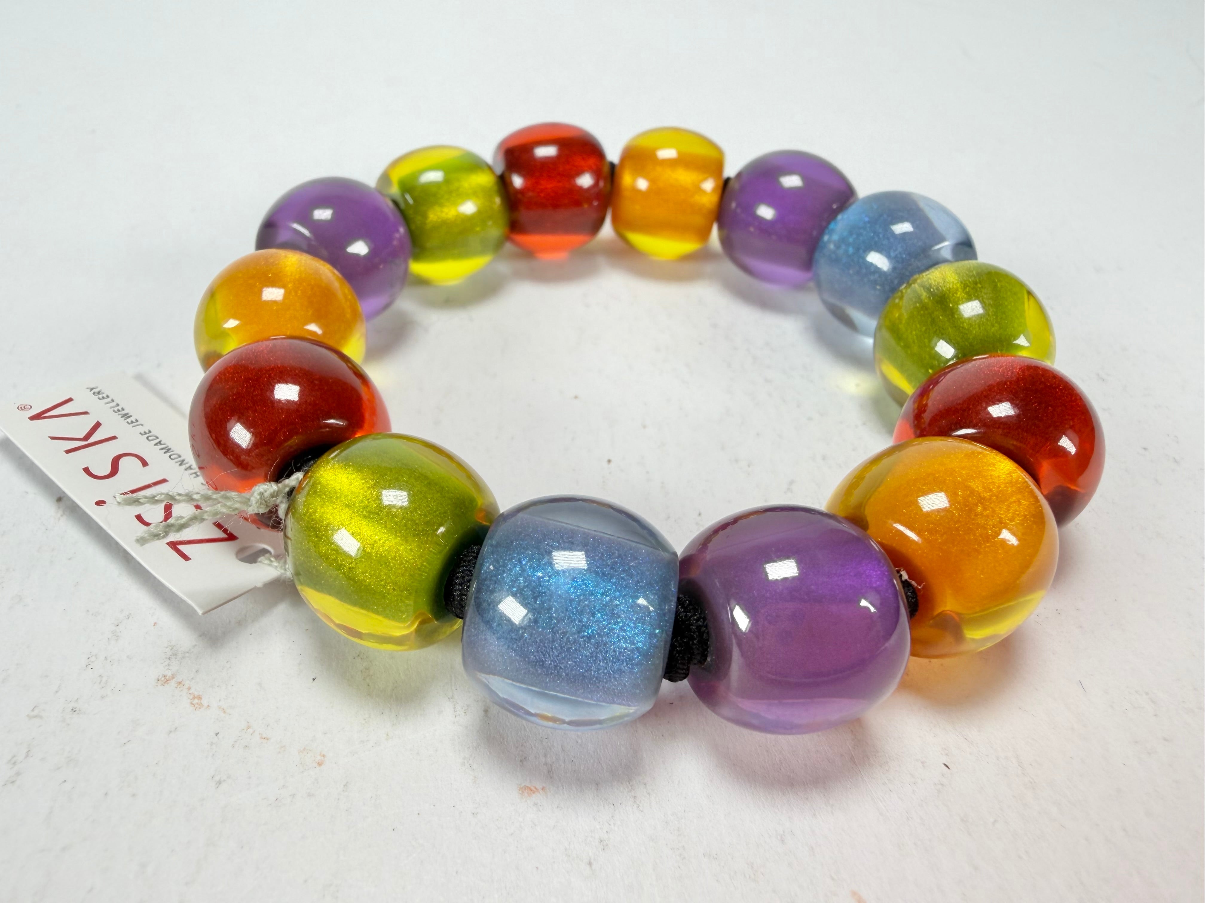 Zsiska - Colourful Beads New Spectrum 14 Small Bead Resin Bracelet ( 40103100499Q14-L )