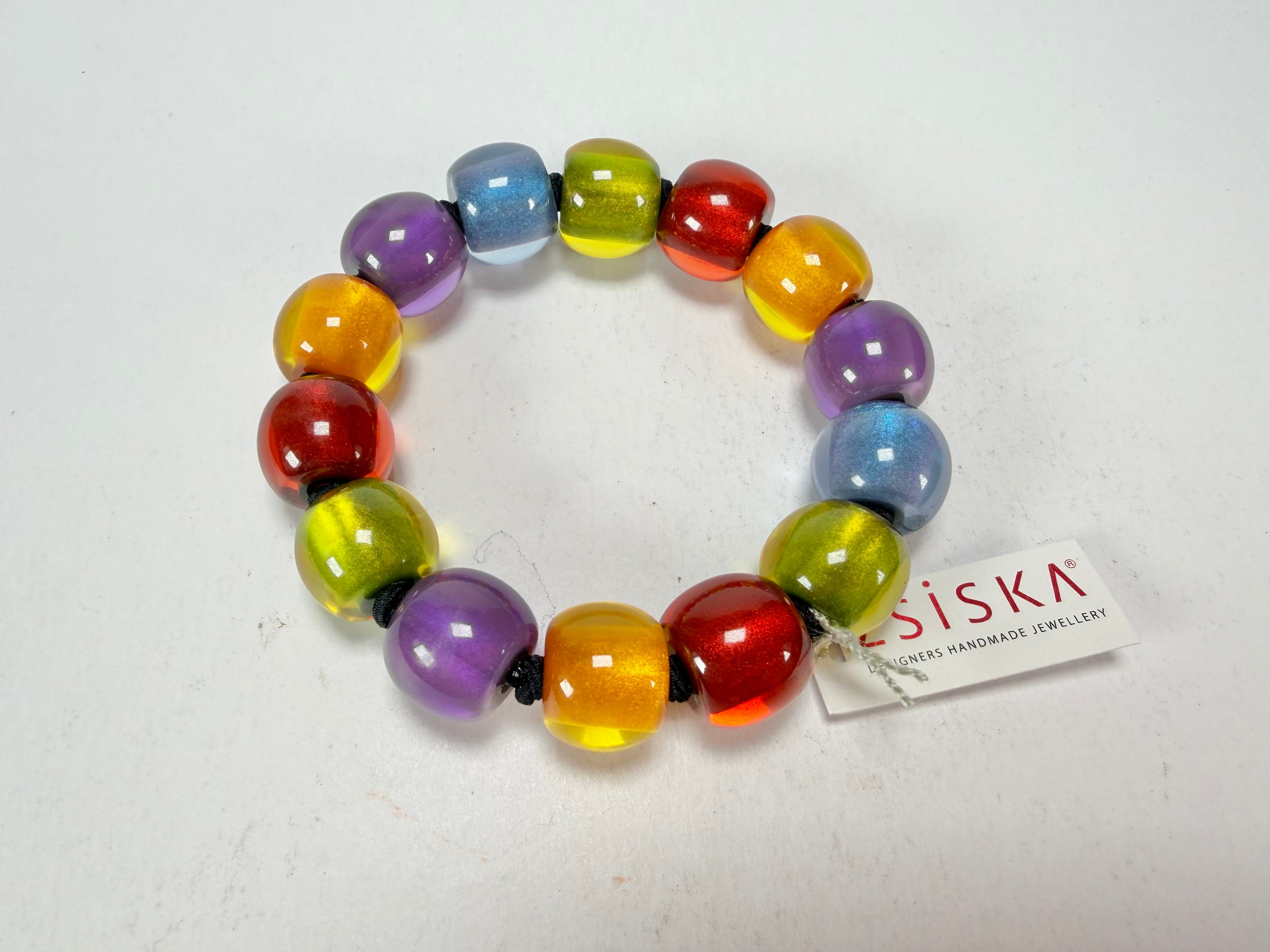 Zsiska - Colourful Beads New Spectrum 14 Small Bead Resin Bracelet ( 40103100499Q14-L )