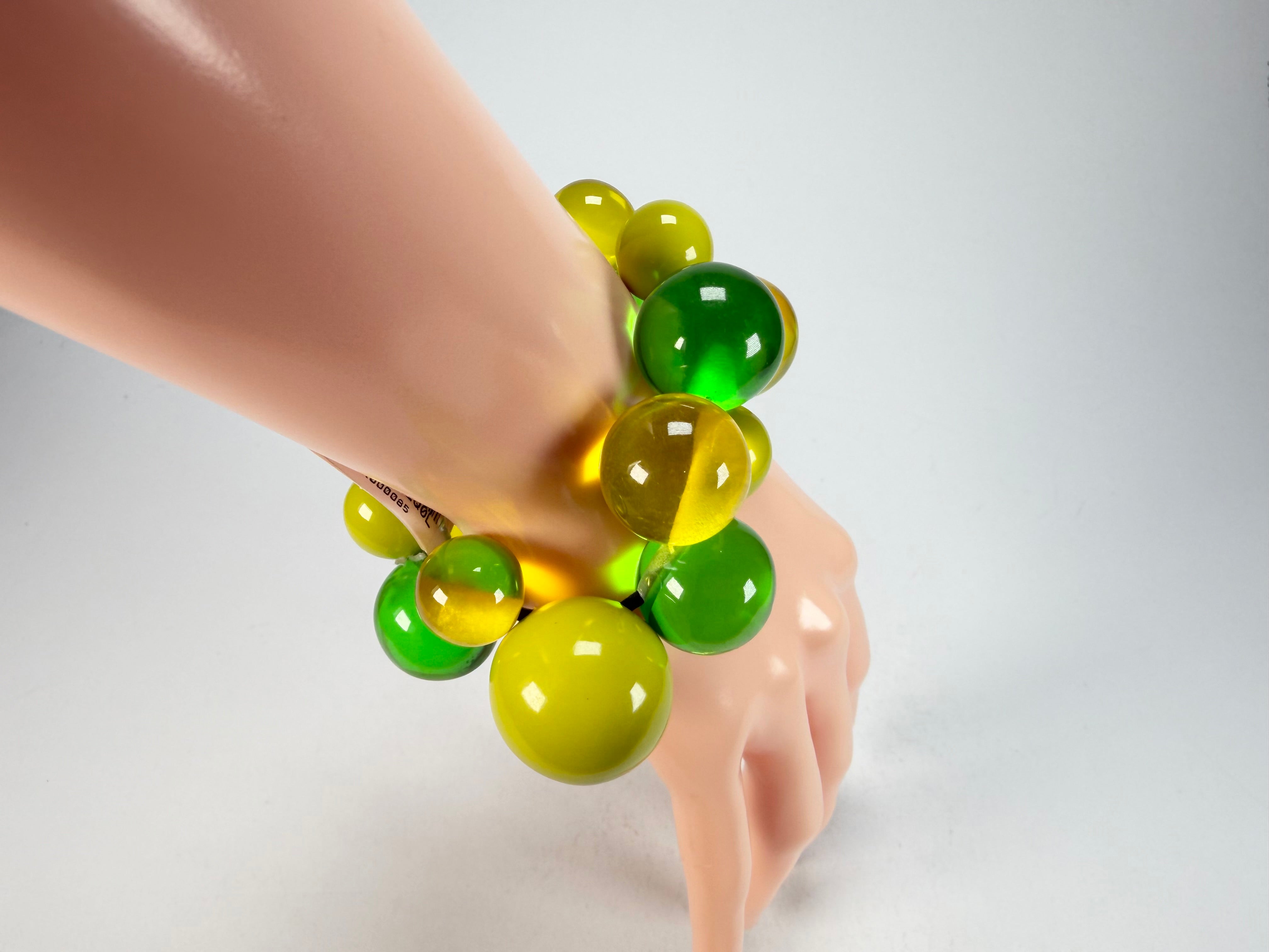 Zsiska - Baubles Yellow & Green Large Resin Bracelet ( P230301BAU2Q0L )