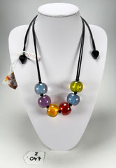 Zsiska - Colourful Beads 6 Bead New Spectrum Resin Necklace ( 40101200499Q06 )