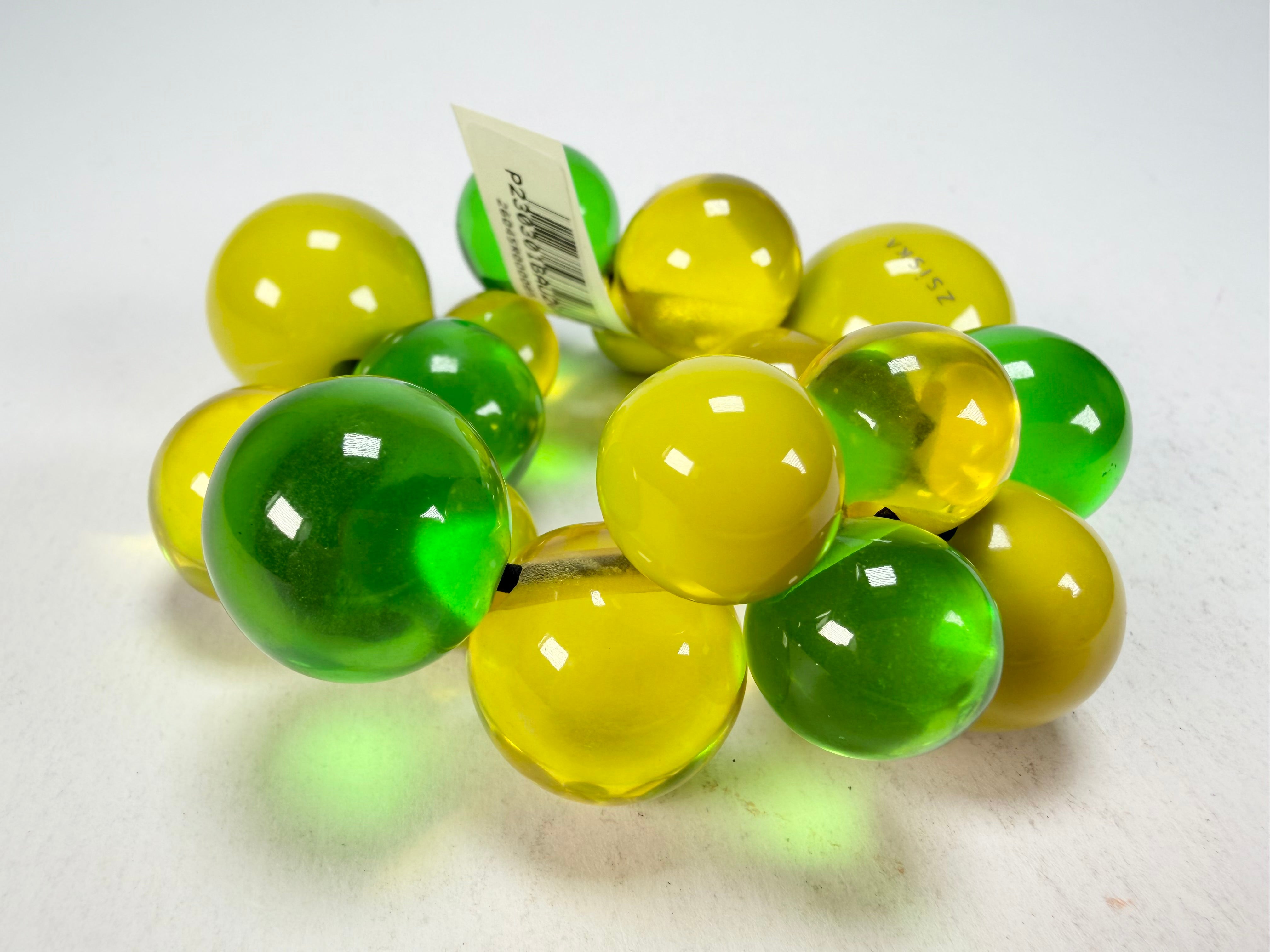 Zsiska - Baubles Yellow & Green Large Resin Bracelet ( P230301BAU2Q0L )