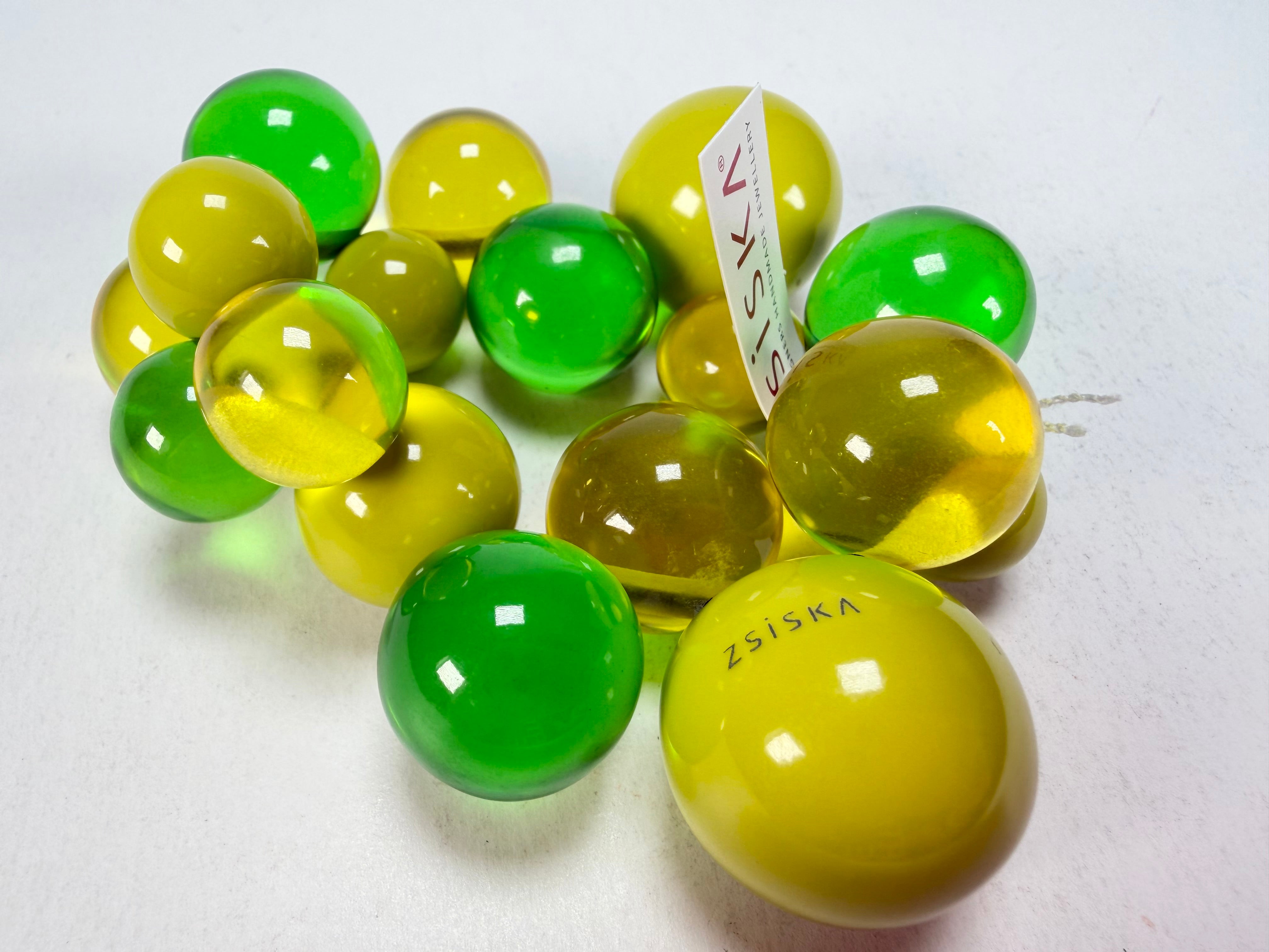 Zsiska - Baubles Yellow & Green Large Resin Bracelet ( P230301BAU2Q0L )