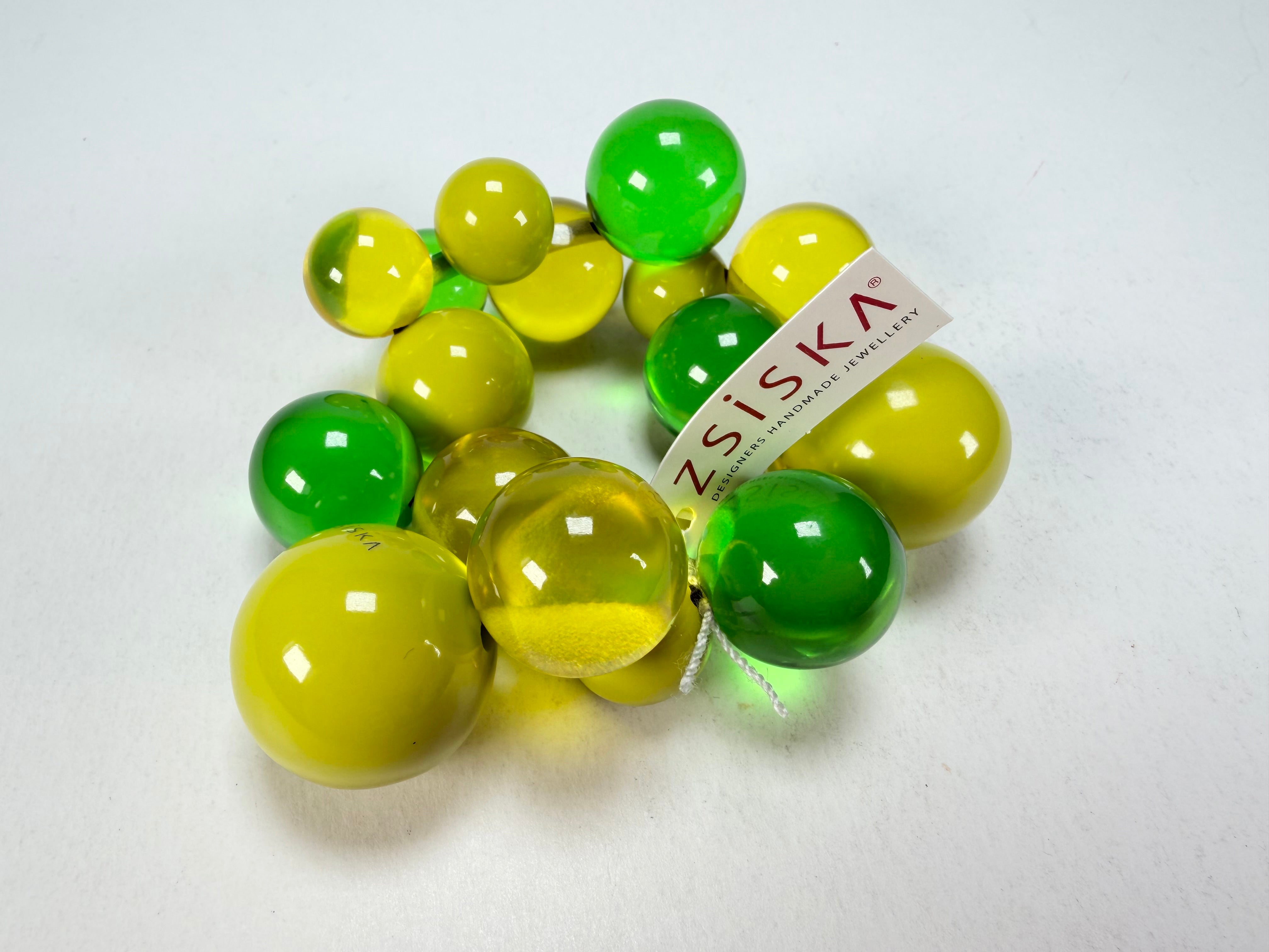 Zsiska - Baubles Yellow & Green Large Resin Bracelet ( P230301BAU2Q0L )