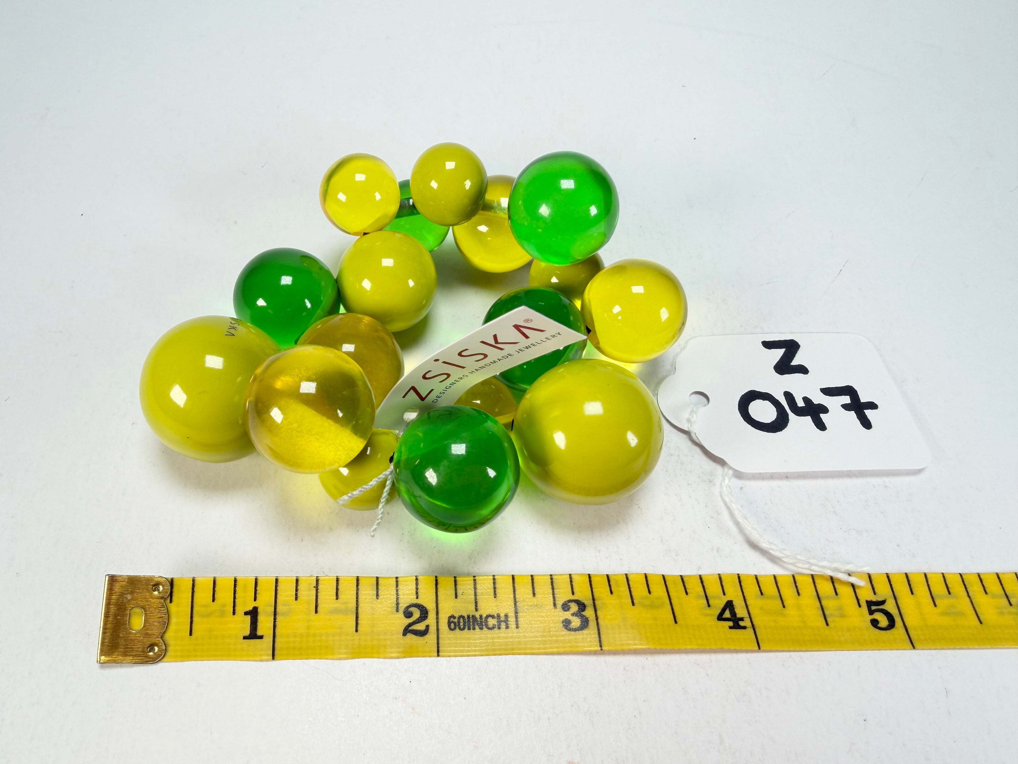Zsiska - Baubles Yellow & Green Large Resin Bracelet ( P230301BAU2Q0L )